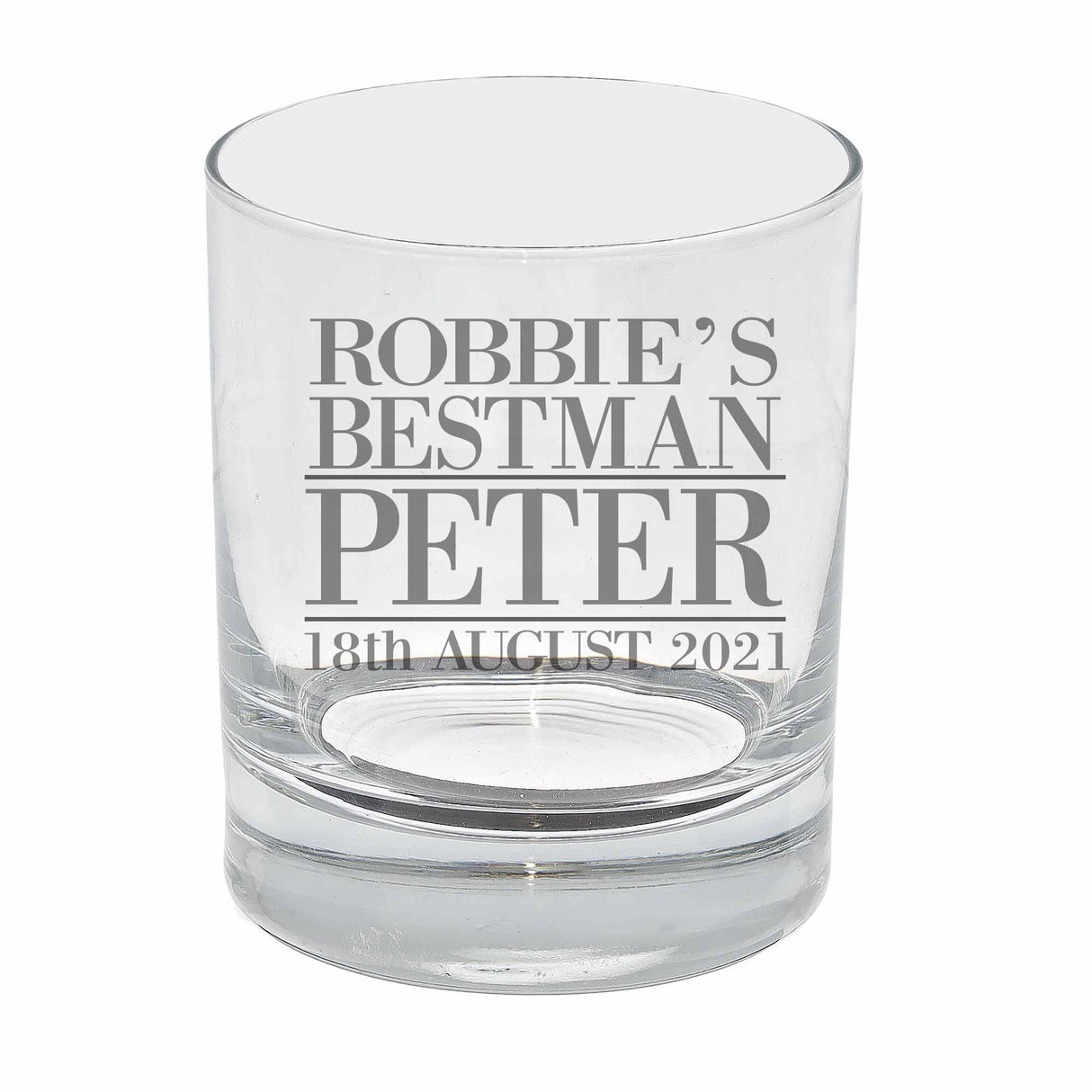 Personalised Best Man Engraved Whisky Glass and/or Coaster Set - Always Looking Good - Whisky Glass On Its Own
