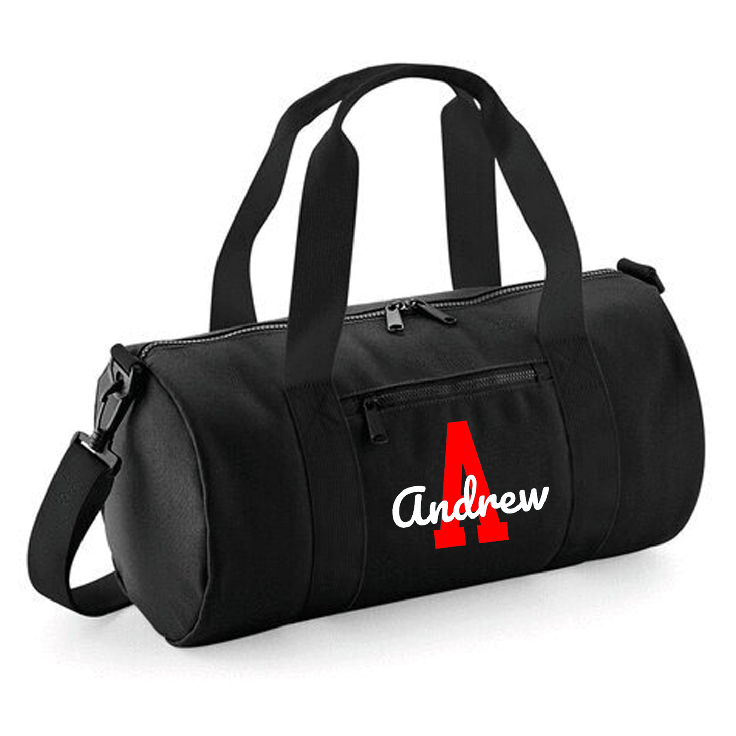 Personalised Name & Initial Design Barrel Bag Ideal School Bag