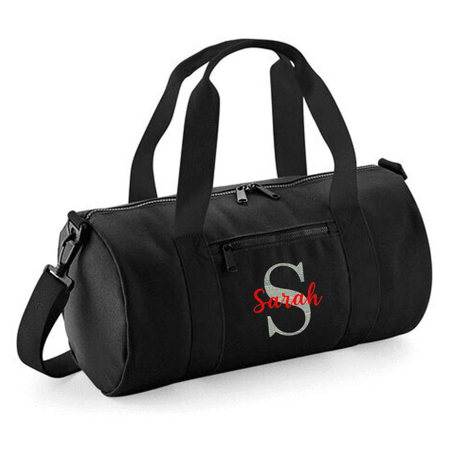 Personalised Name & Initial Design Barrel Bag Ideal School Bag
