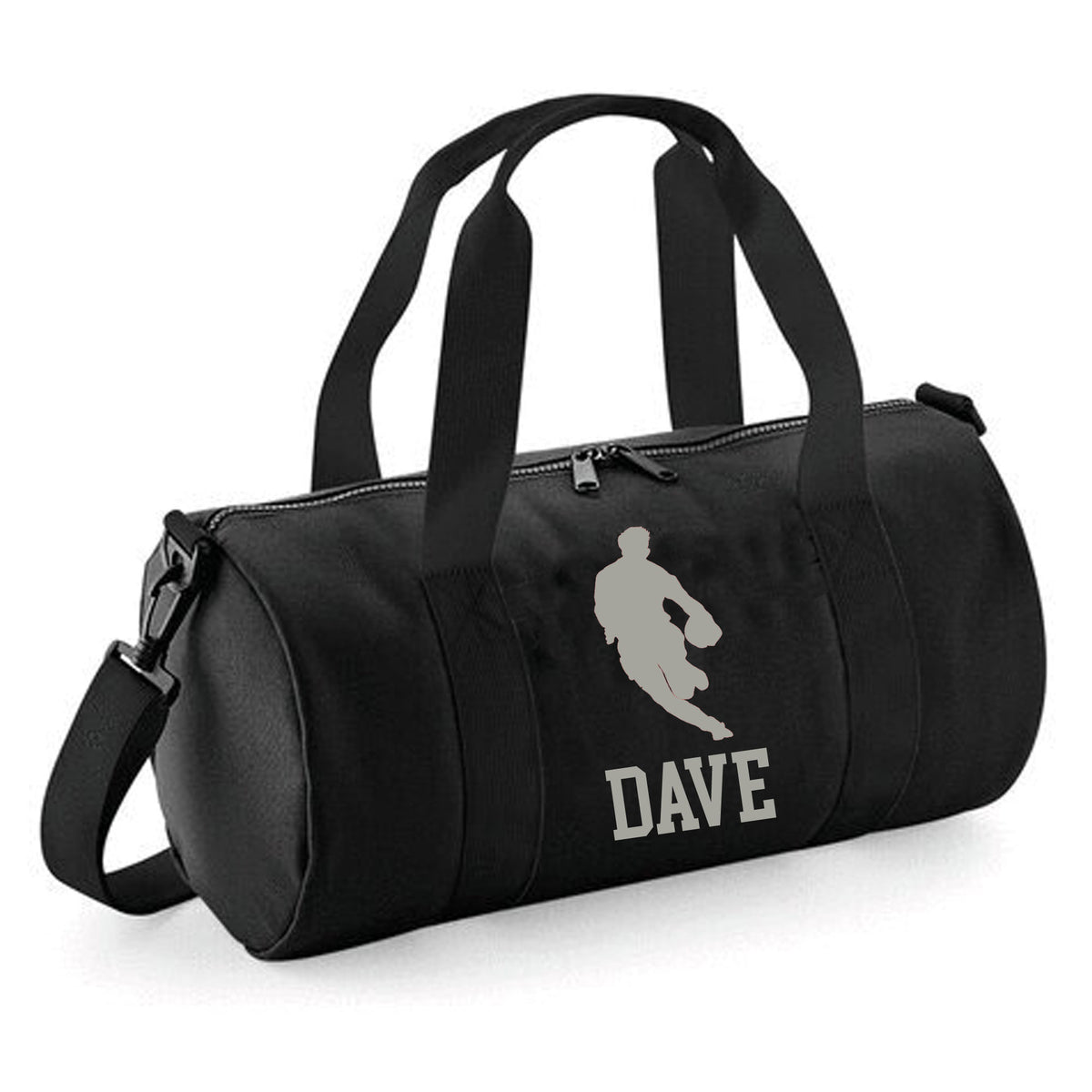 Personalised Rugby Player Barrel Bag | Kids Sports Holdall with Name