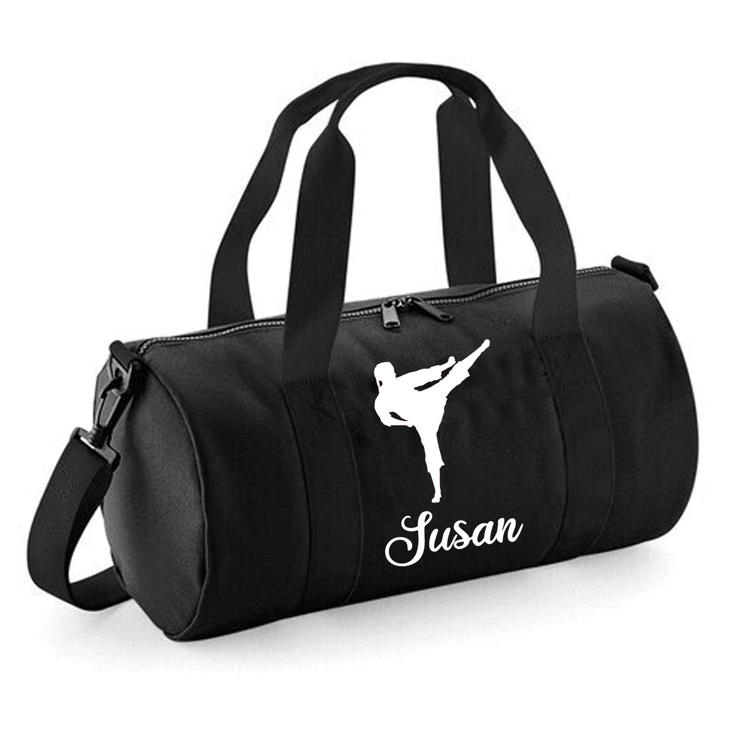 Personalised Karate Kick Design Barrel Bag for kids
