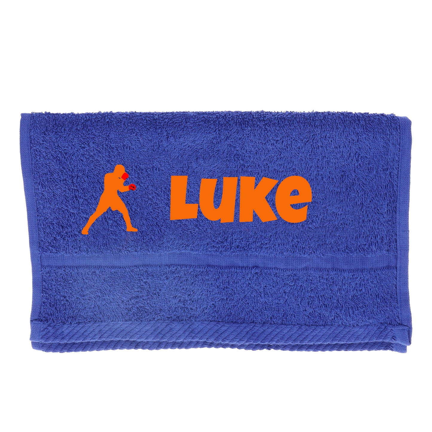 Personalised Embroidered Boxing Towel  - Always Looking Good - Royal Blue  