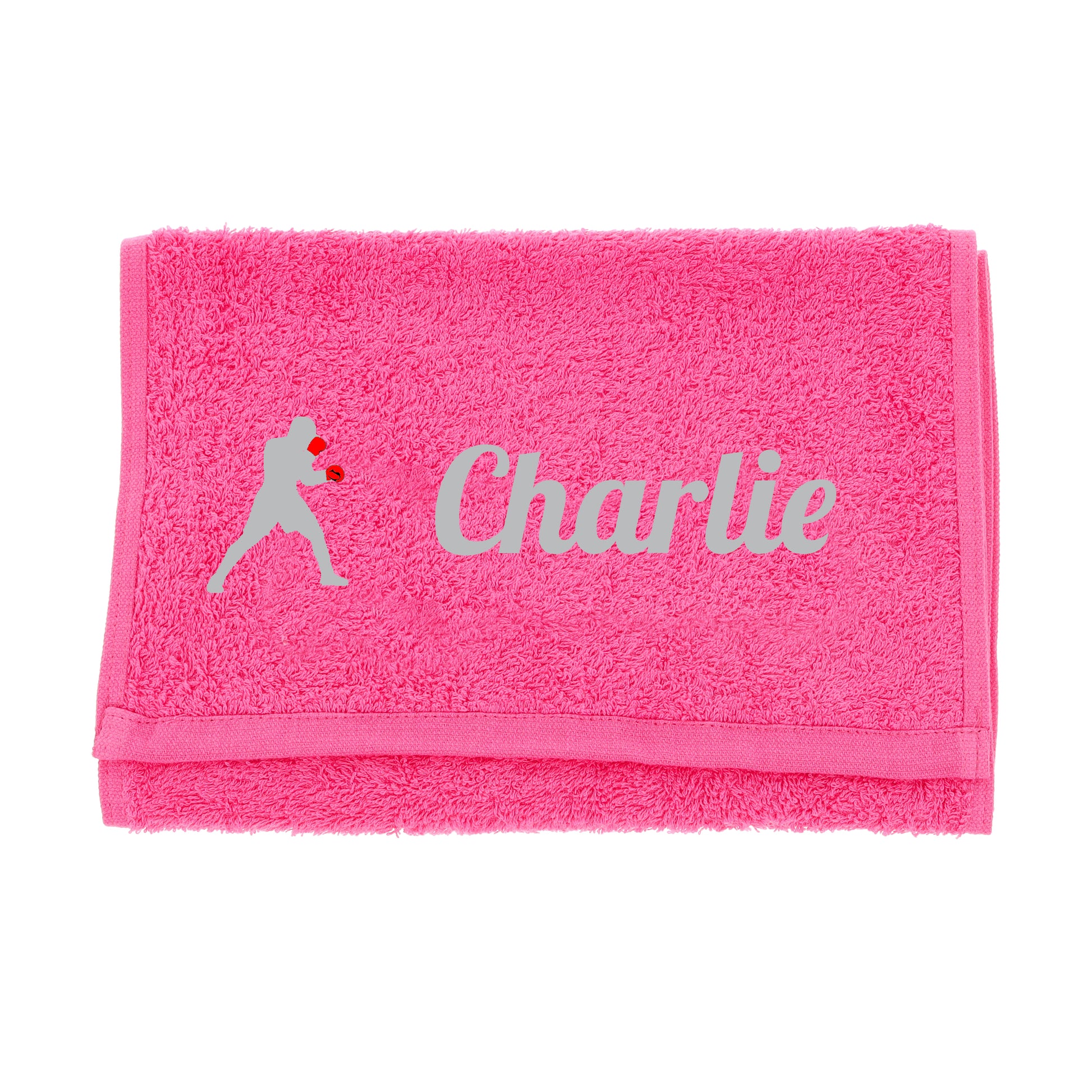 Personalised Embroidered Boxing Towel  - Always Looking Good - Pink  