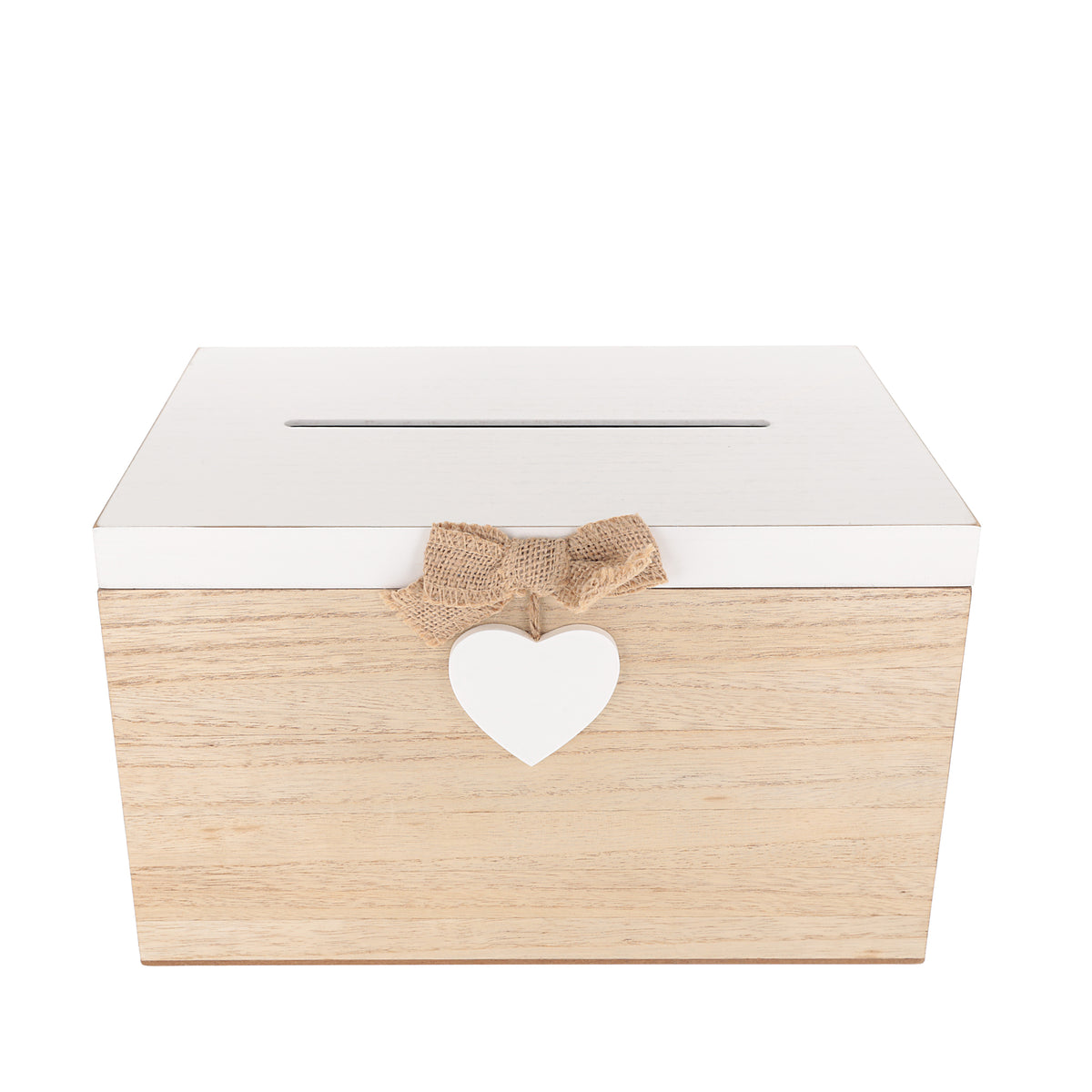 Blank Wedding Card Box – White & Wooden Memory PostBox for Crafting - Always Looking Good -