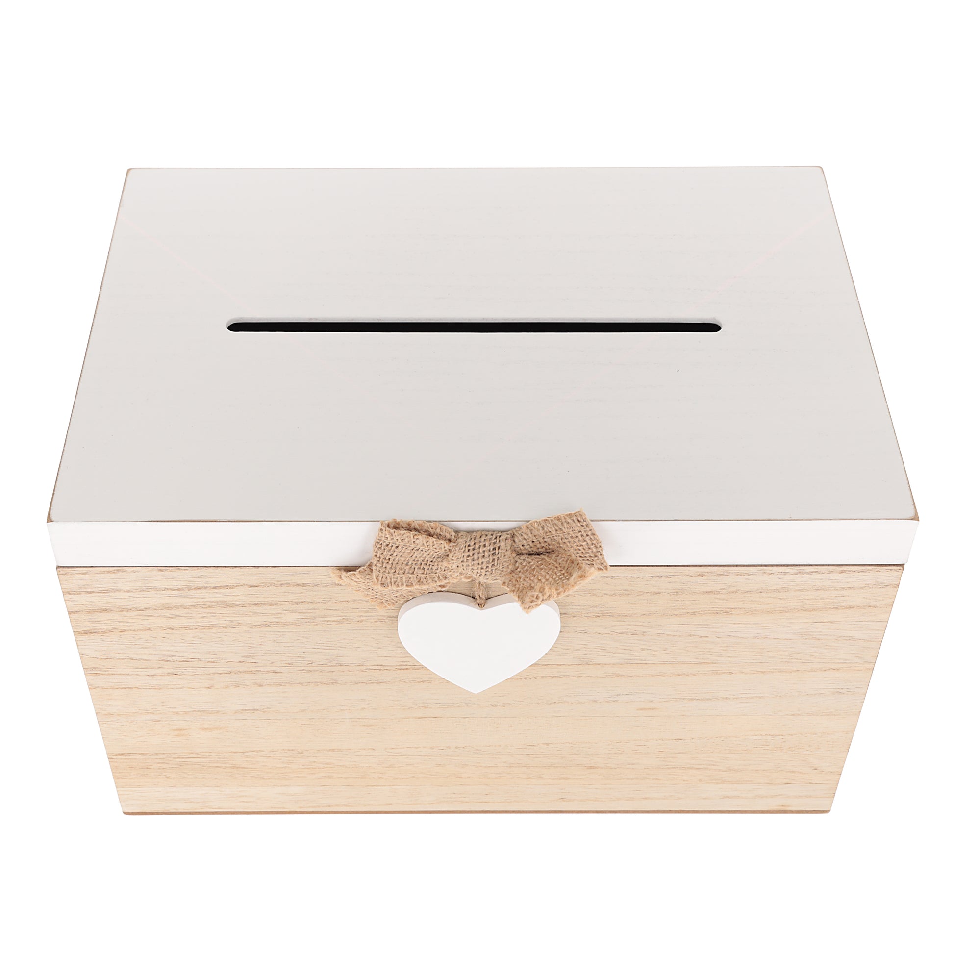 Blank Wedding Card Box – White & Wooden Memory PostBox for Crafting  - Always Looking Good -
