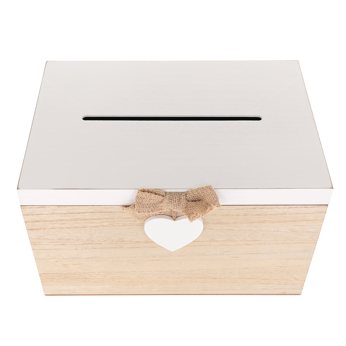 Blank Wedding Card Box – White & Wooden Memory PostBox for Crafting - Always Looking Good -