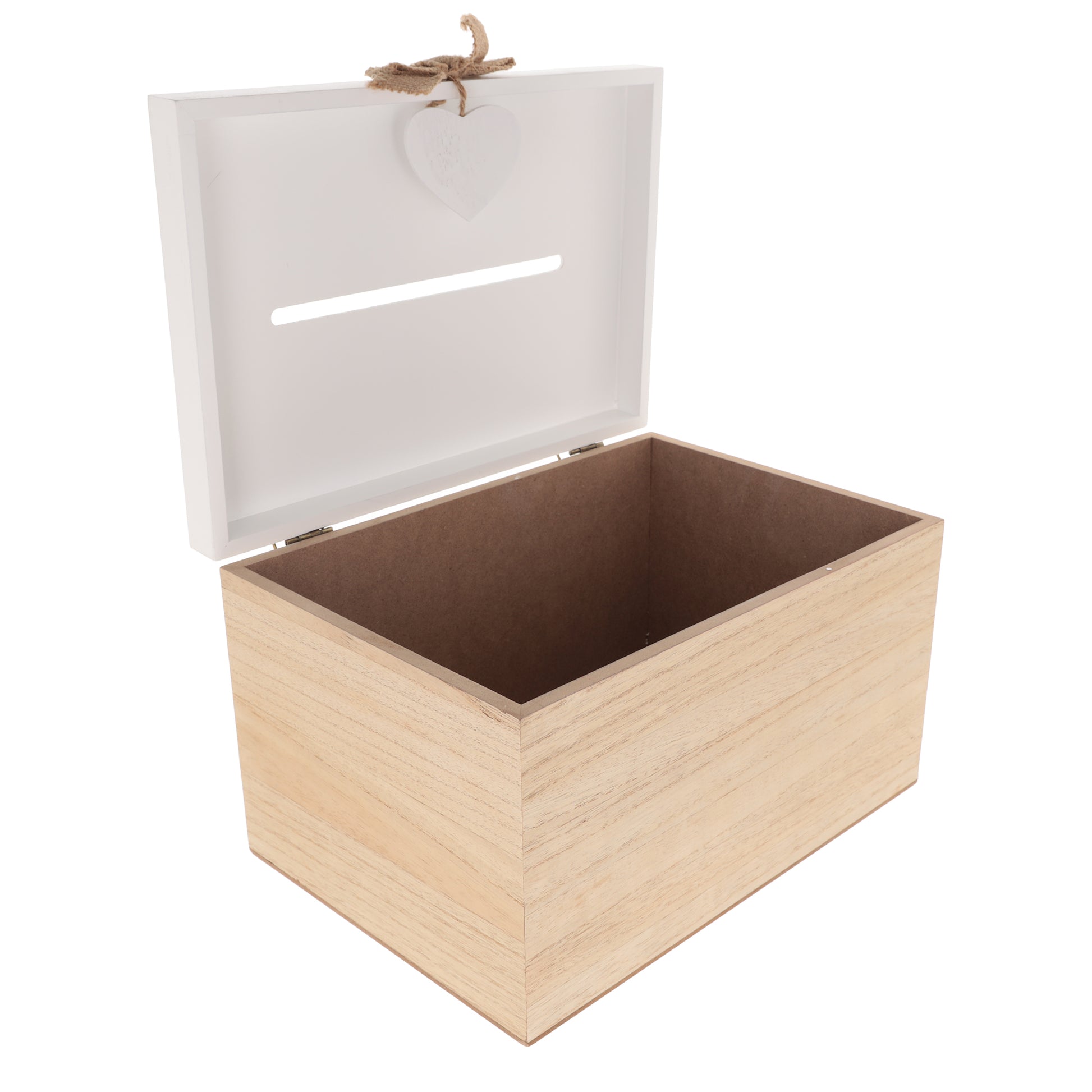 Blank Wedding Card Box – White & Wooden Memory PostBox for Crafting  - Always Looking Good -