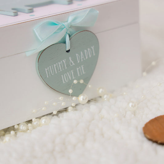 Blue Personalised Baby Keepsake Box - Always Looking Good -