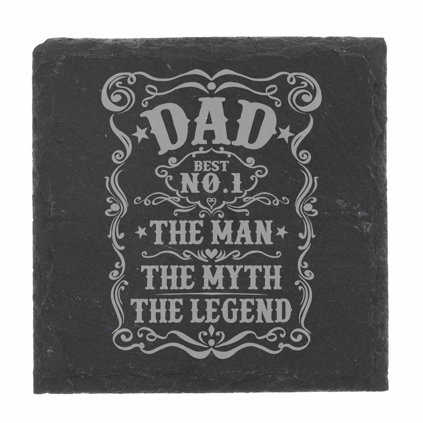 Dad The Man The Myth The Legend Engraved Beer Pint Glass and/or Coaster Set  - Always Looking Good -   