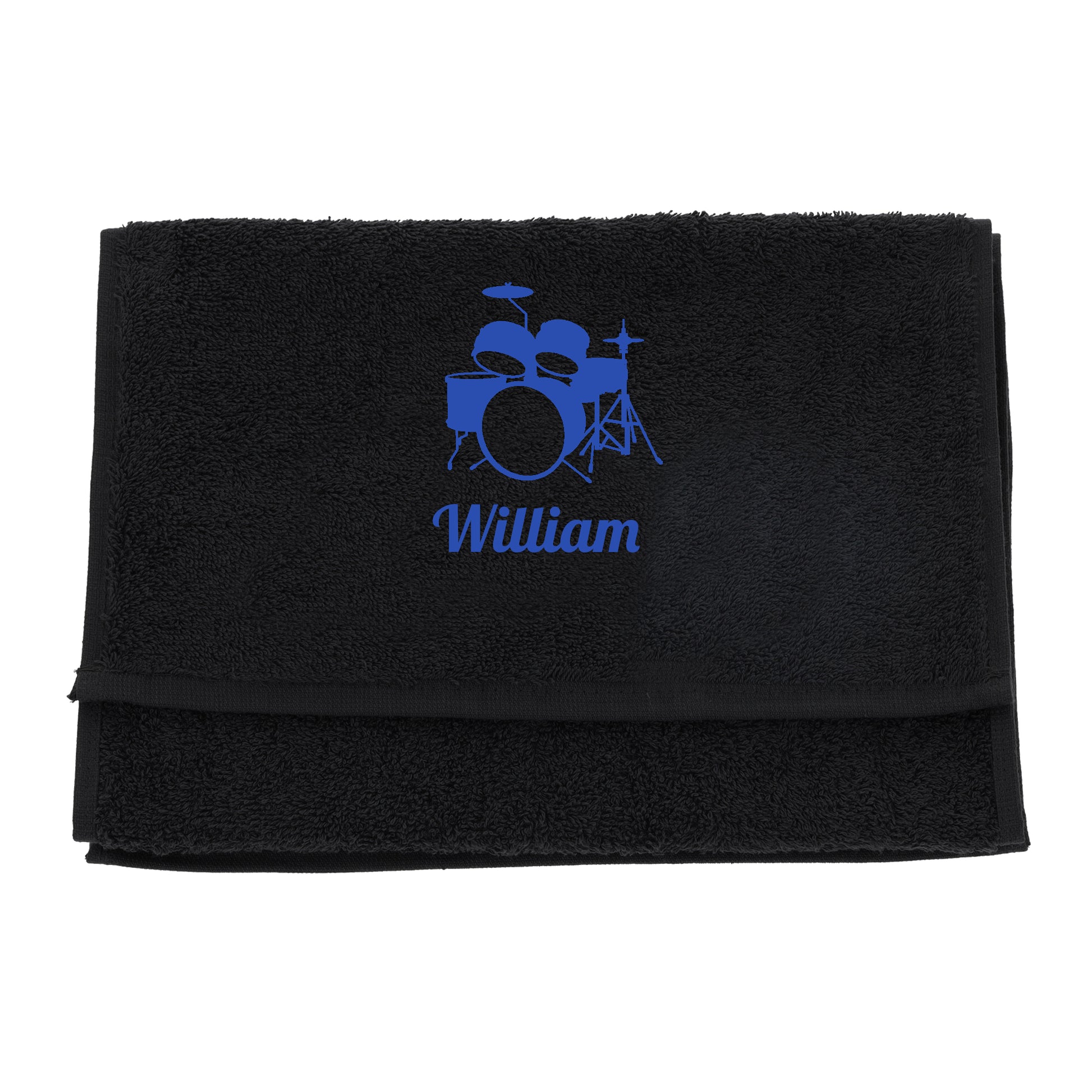 Personalised Embroidered Drummer Towel  - Always Looking Good - Black  