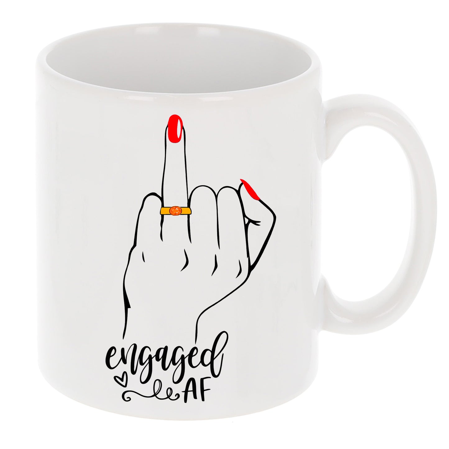 Funny Engagement Gifts Mug And/or Coaster Gift “Engaged AF | Does This Ring Make Me Look Engaged