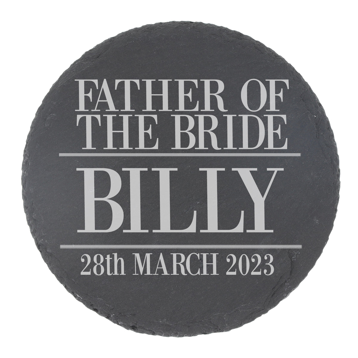 Personalised Father Of The Bride Whisky Glass and/or Coaster Set - Always Looking Good - Round Coaster On Its Own