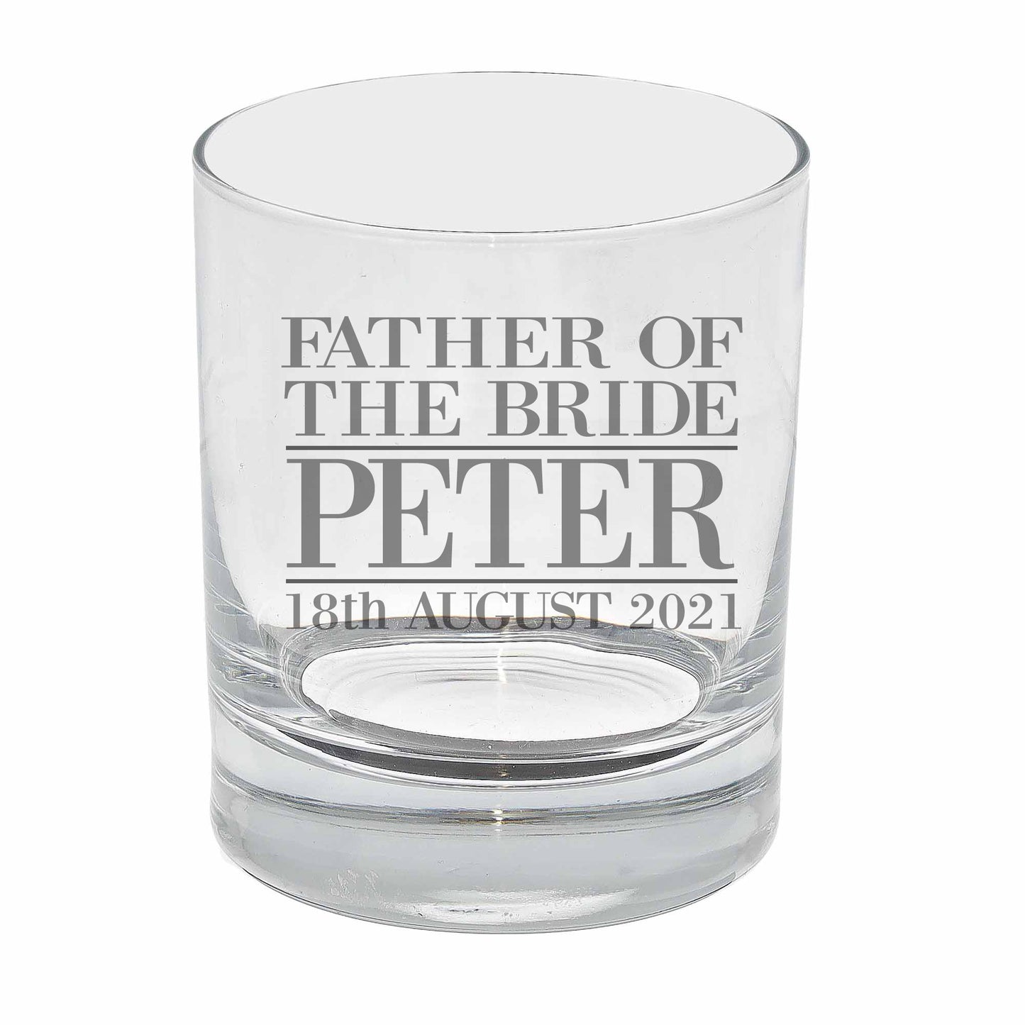 Personalised Father Of The Bride Whisky Glass and/or Coaster Set  - Always Looking Good - Whisky Glass On Its Own  