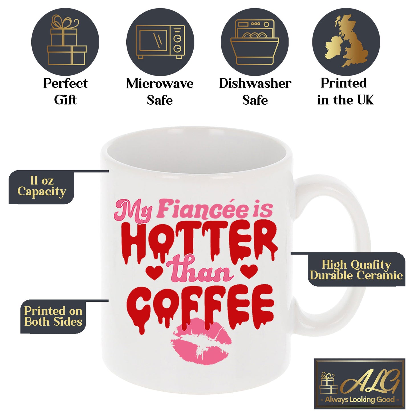My Fiancé/Fiancée Is Hotter Than Coffee Mug and/or Coaster Gift - Always Looking Good -