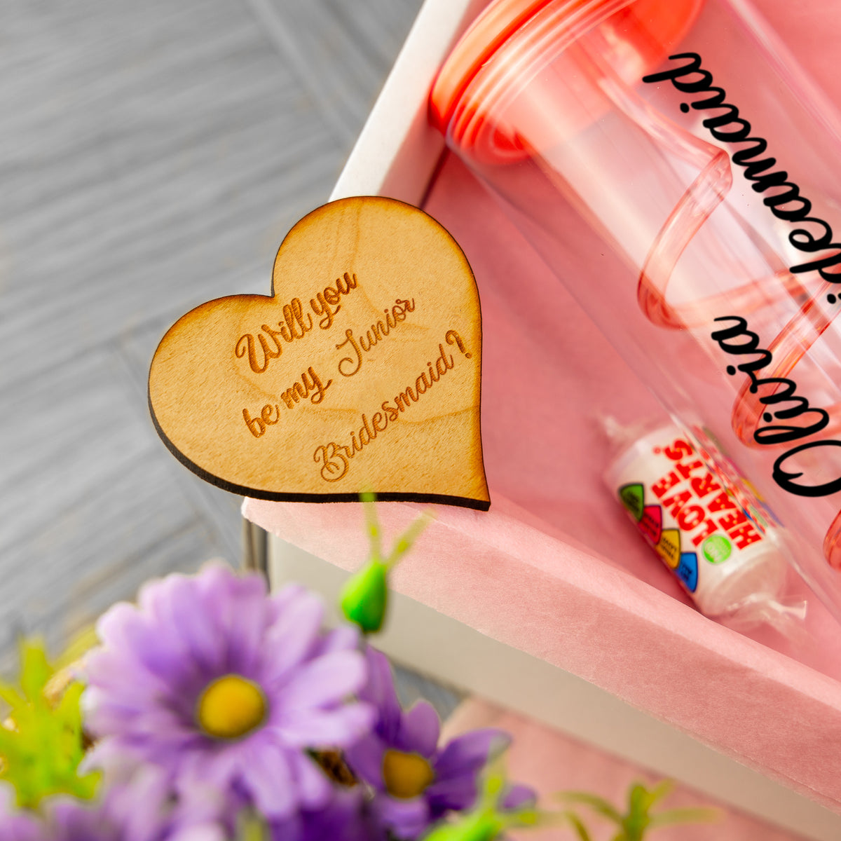 Personalised Flower Girl Proposal Pink Juice Cup Gift - Always Looking Good -
