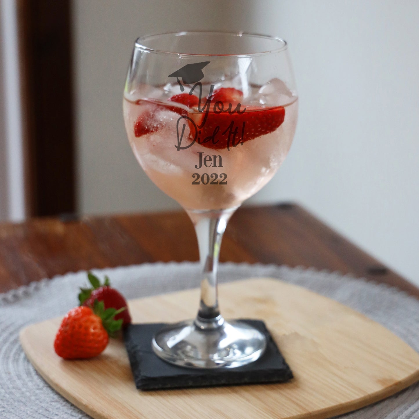 Personalised Gin Glass Engraved Graduation Gift