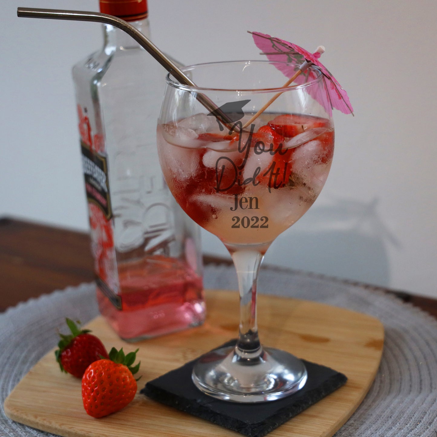 Personalised Gin Glass Engraved Graduation Gift