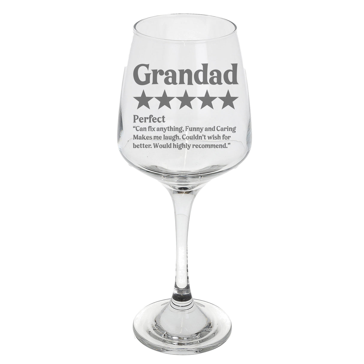 Personalised Novelty 5 Star Review Engraved Wine Glass and/or Coaster Set - Always Looking Good - Wine Glass On Its Own