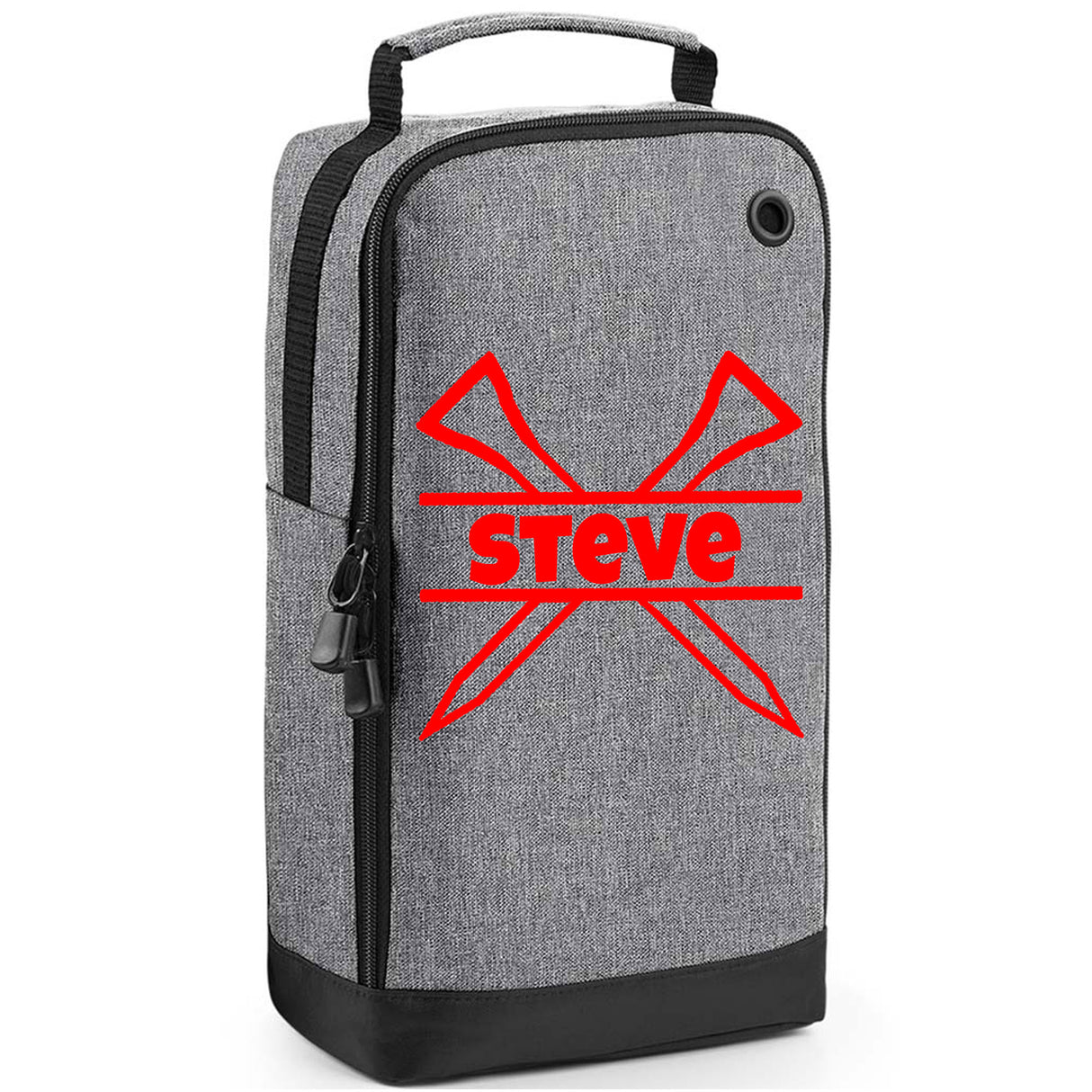 Personalised Golf Shoe Bag with Crossed Tees & Name or Initials - Always Looking Good - Grey