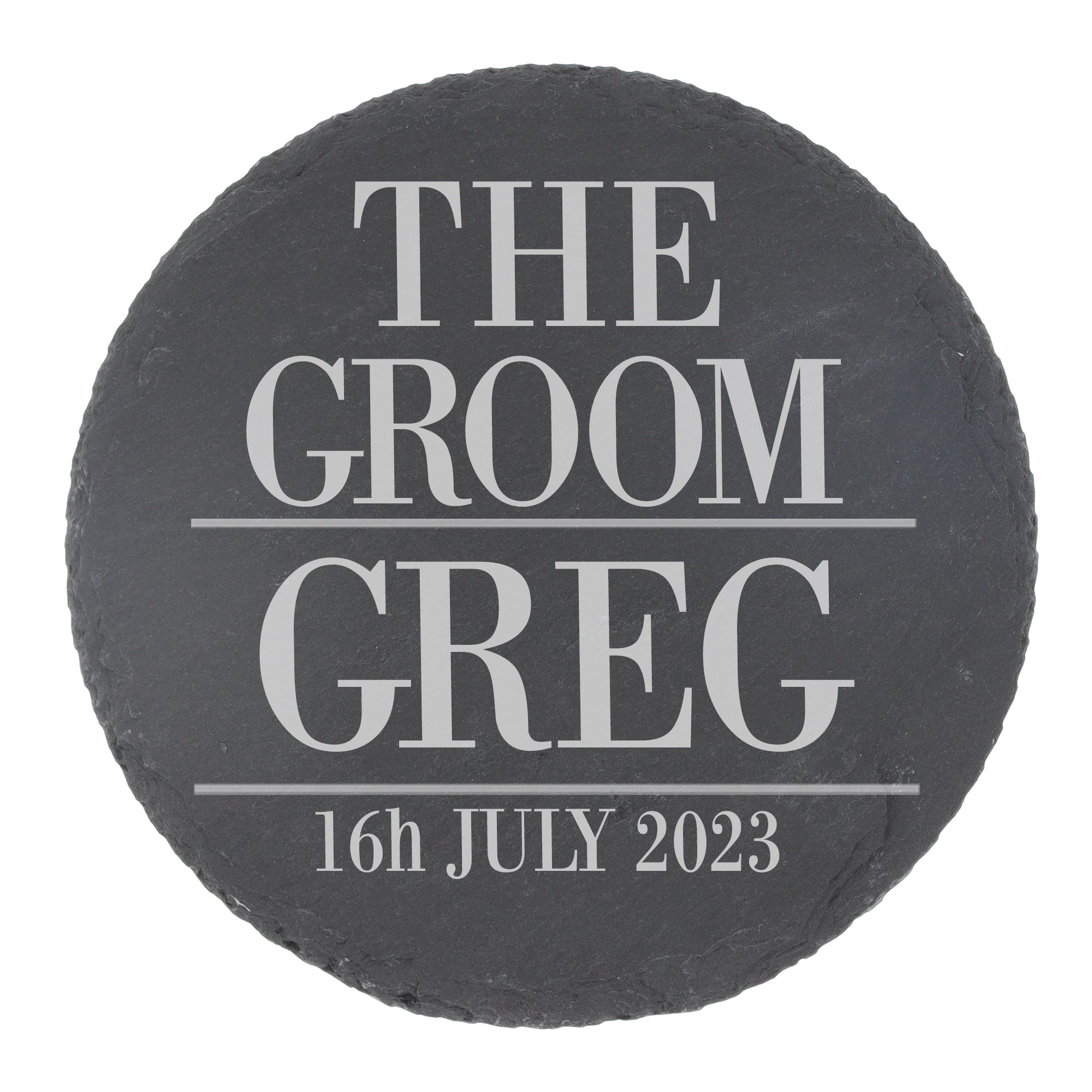 Personalised The Groom Whisky Glass and/or Coaster Set  - Always Looking Good - Round Coaster On Its Own  