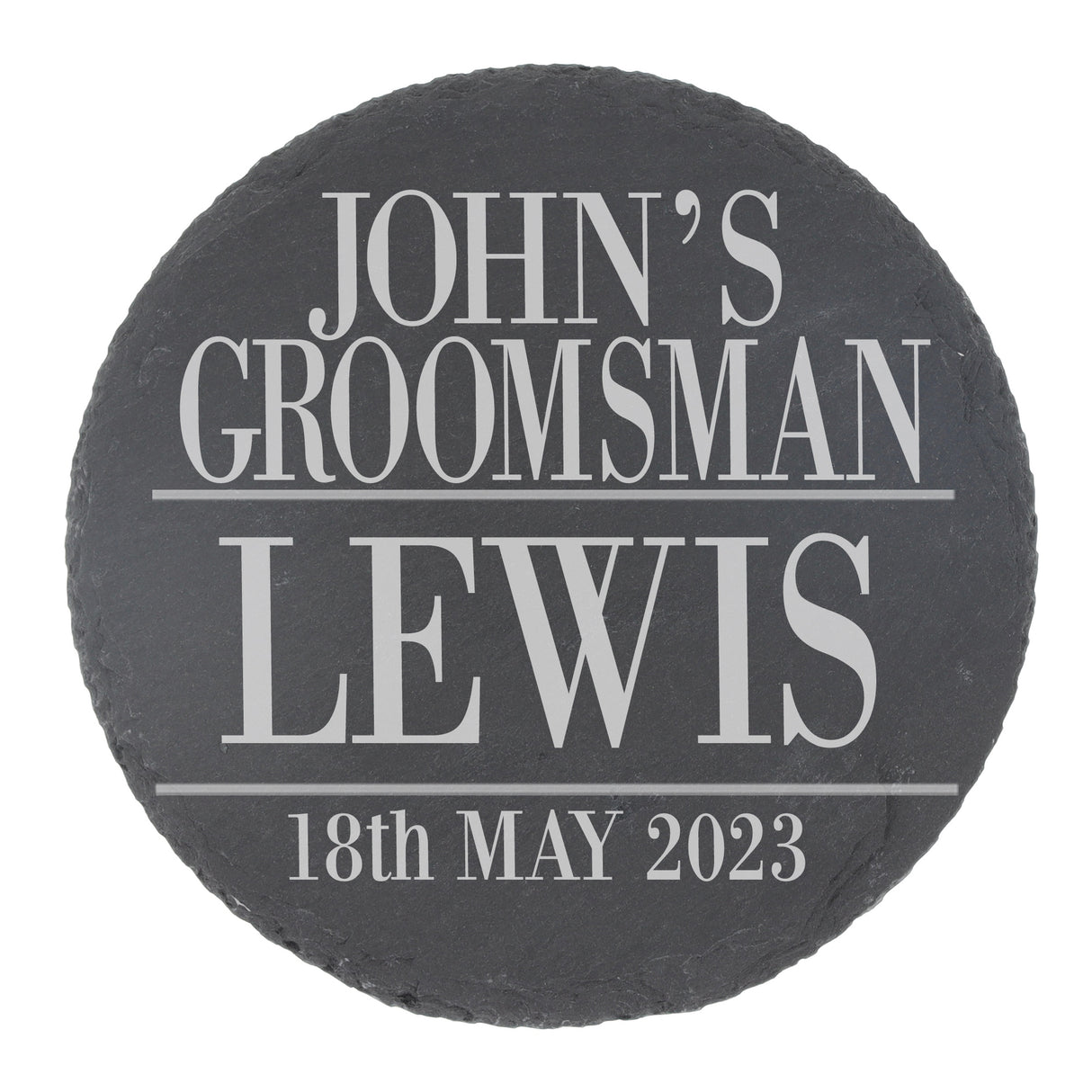 Personalised Groomsman Whisky Glass and/or Coaster Set - Always Looking Good - Round Coaster On Its Own