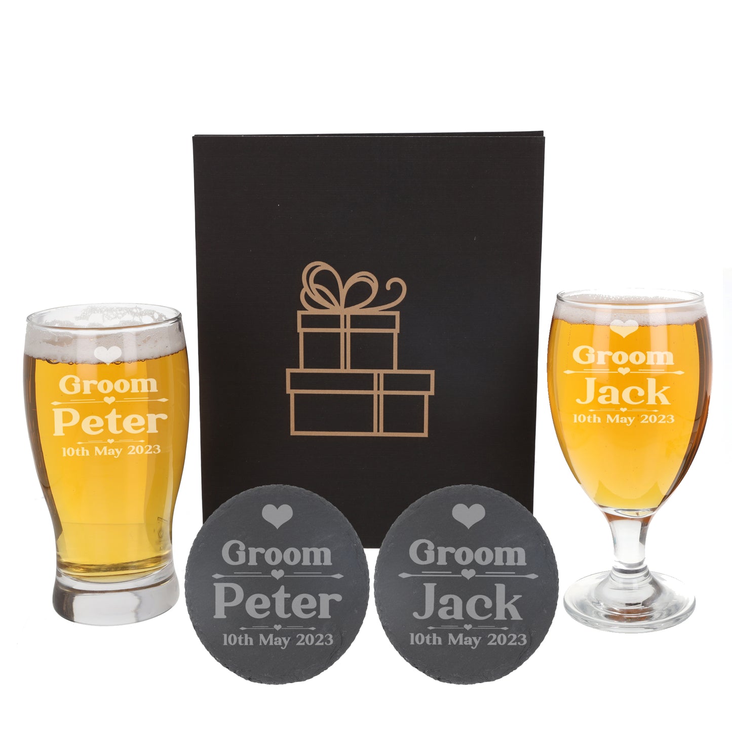 Personalised Bride & Groom Engraved Glass and/or Coaster Wedding Gift Set - Always Looking Good -