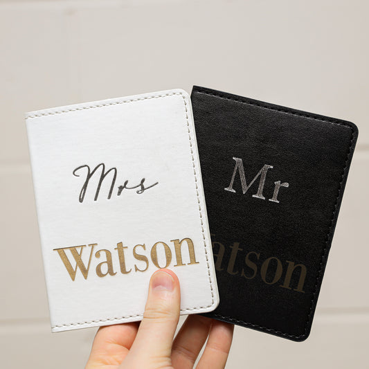 Personalised Honeymoon Accessories - Personalised Mr and Mrs Passport Covers - Always Looking Good -