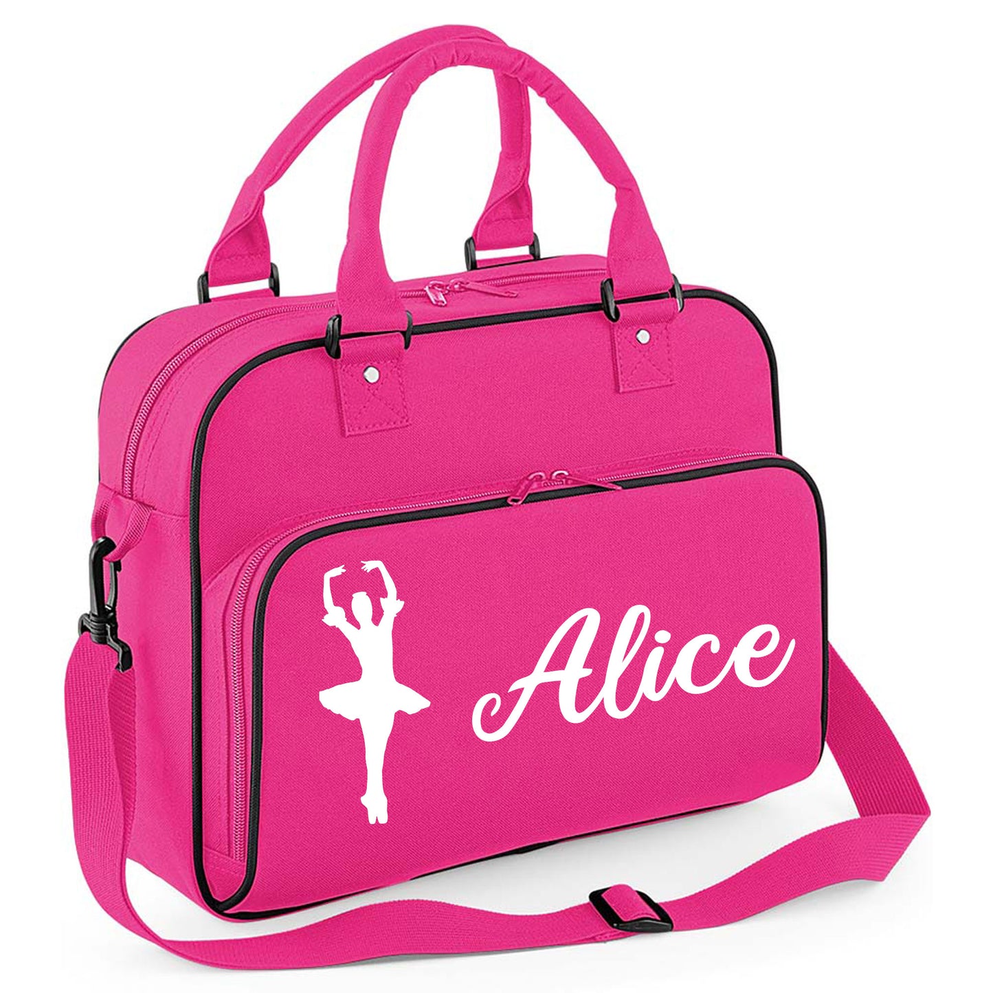 Personalised Dance Bag Kids | Girls Children's Ballet School Bag - Always Looking Good - Hot Pink Ballet Dancer