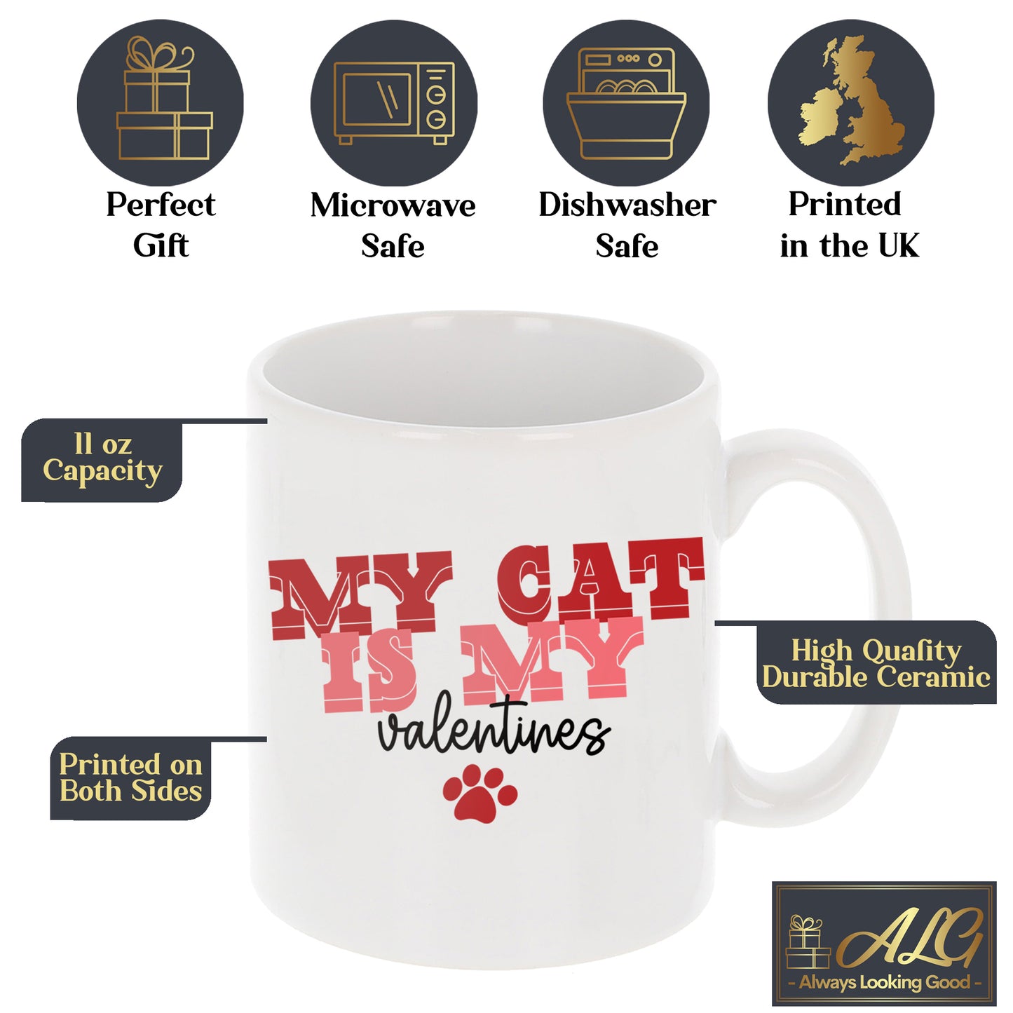 My Cat Is My Valentines Mug and/or Coaster Gift  - Always Looking Good -   