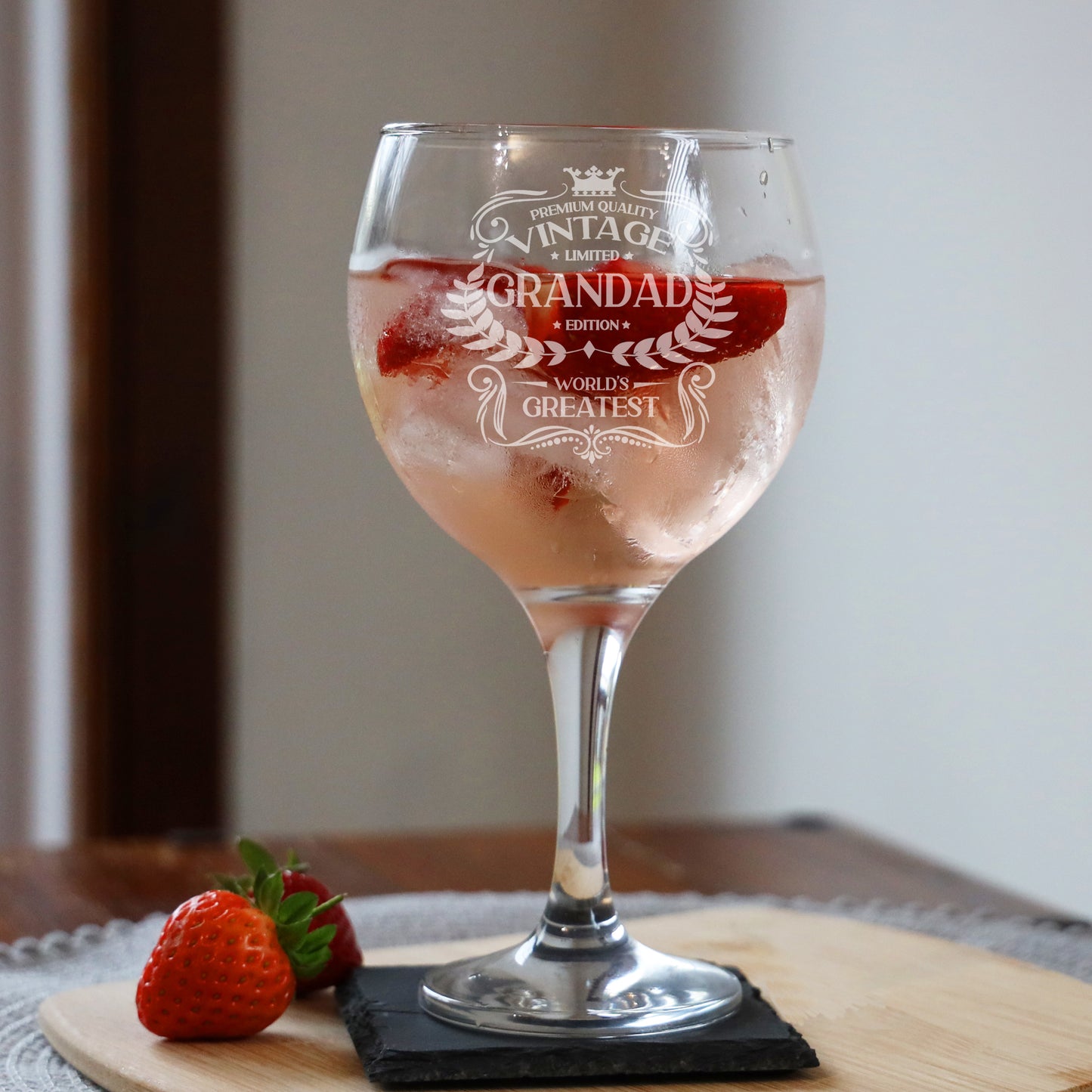 Vintage World's Greatest Engraved Goblet Gin Glass – Personalised Gift for Any Relative