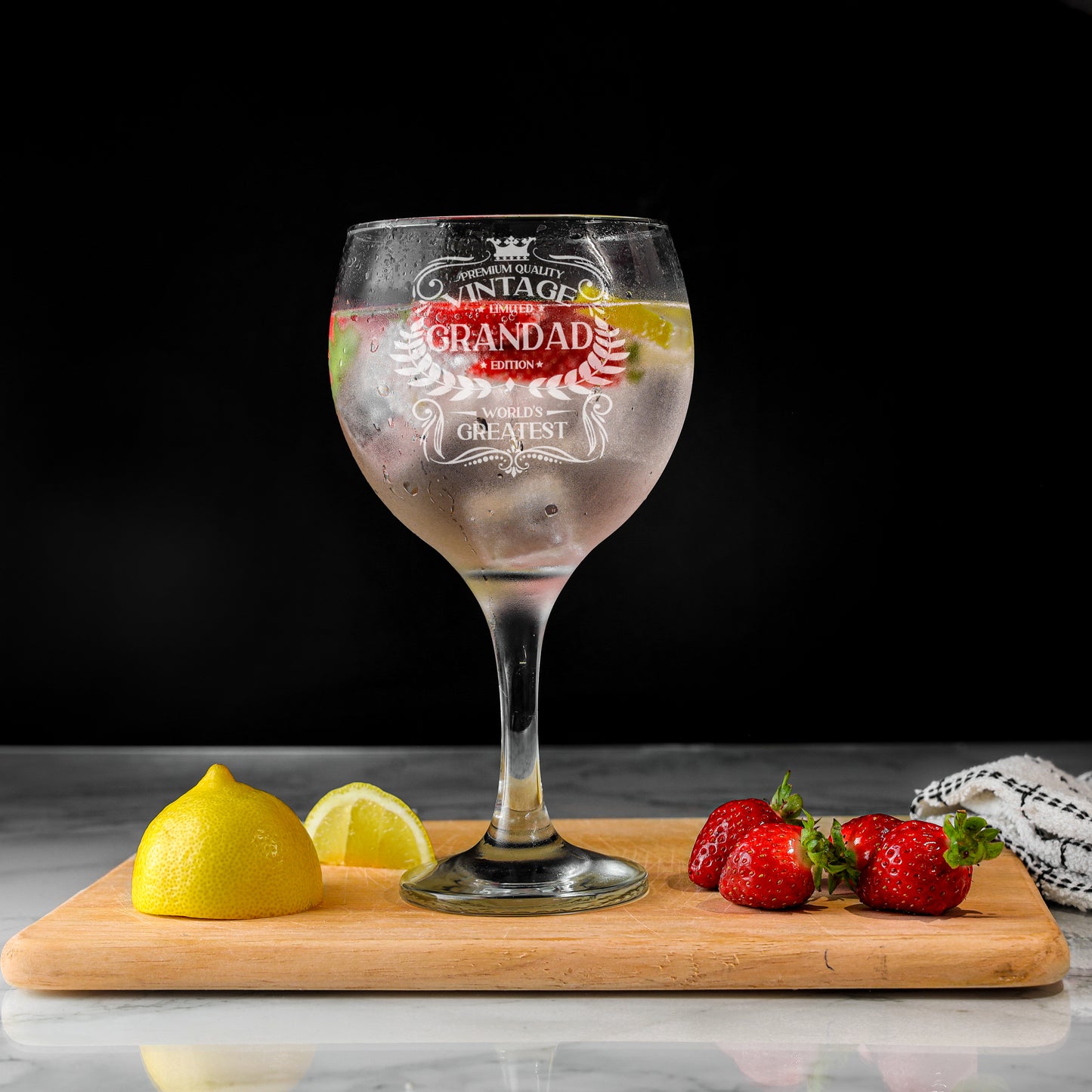 Vintage World's Greatest 'ANY RELATIVE' Engraved Gin Glass Gift