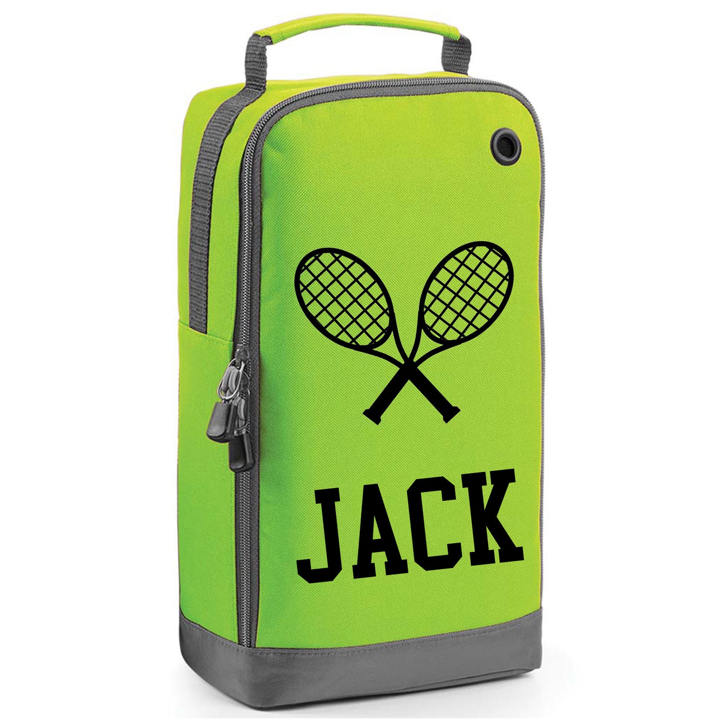 Personalised Tennis Shoe Bag with Design & Name - Always Looking Good - Lime Green