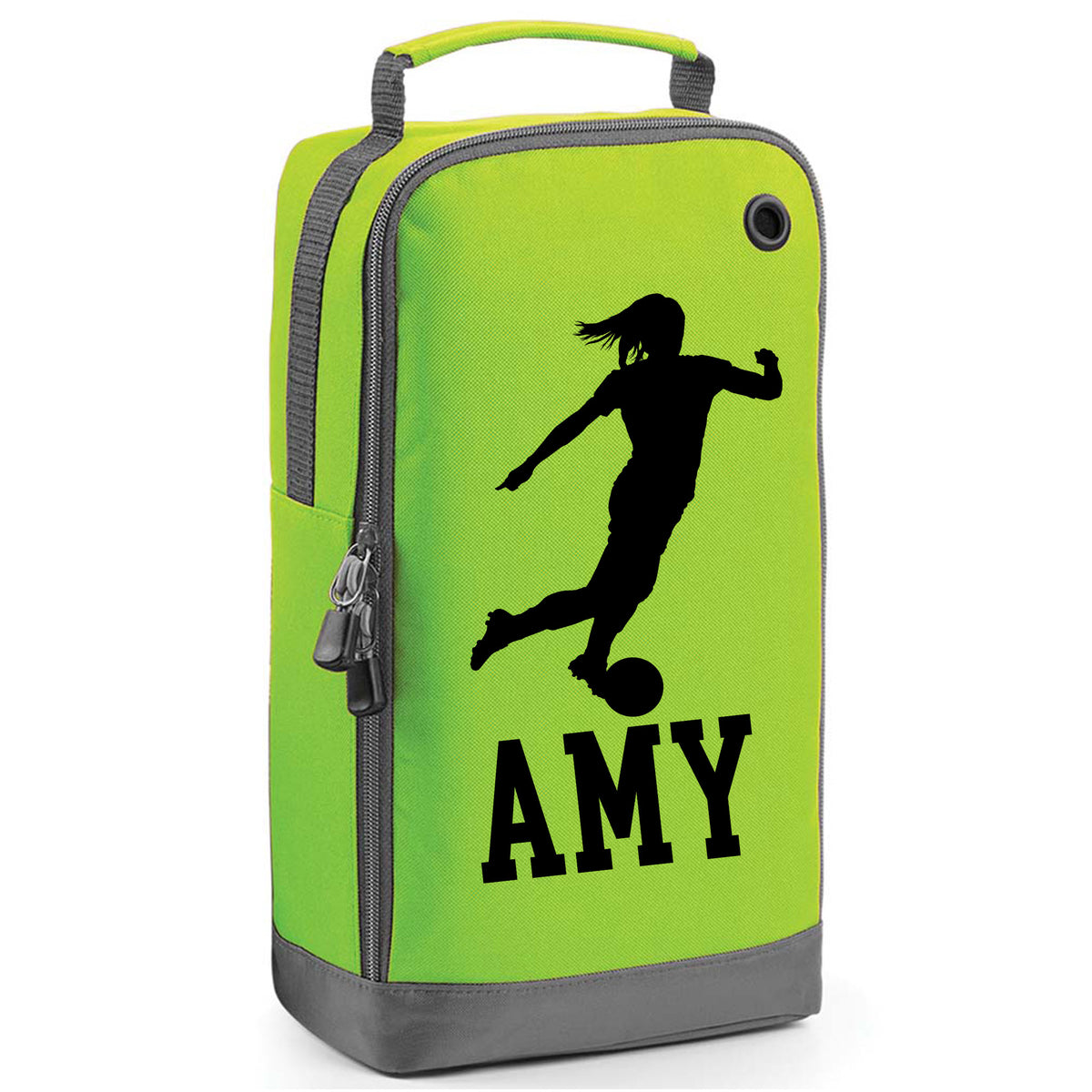 Football Boot Bag or Shoe Bag – Personalised with Name | Female Footballer Design