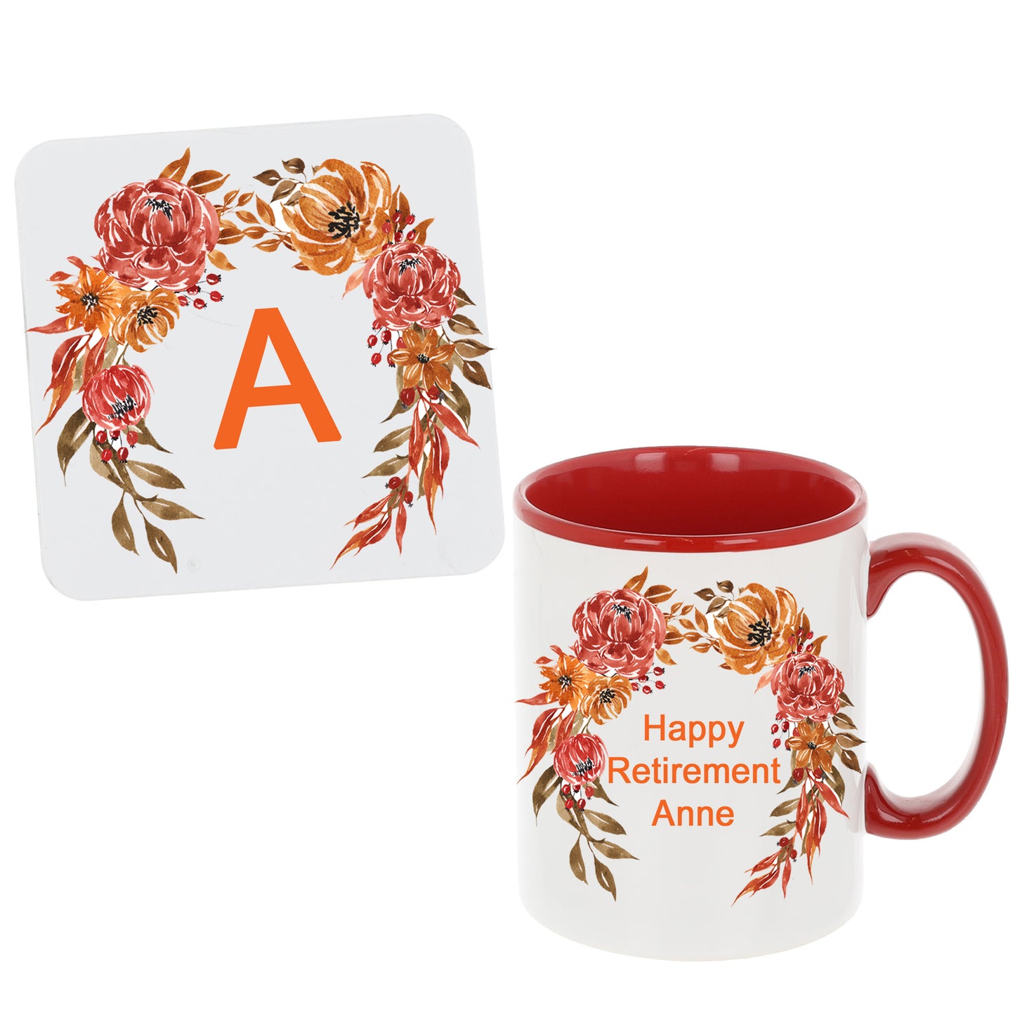 Personalised Happy Retirement Filled Mug and/or Coaster Gift  - Always Looking Good - Mug & Coaster Set - Empty  