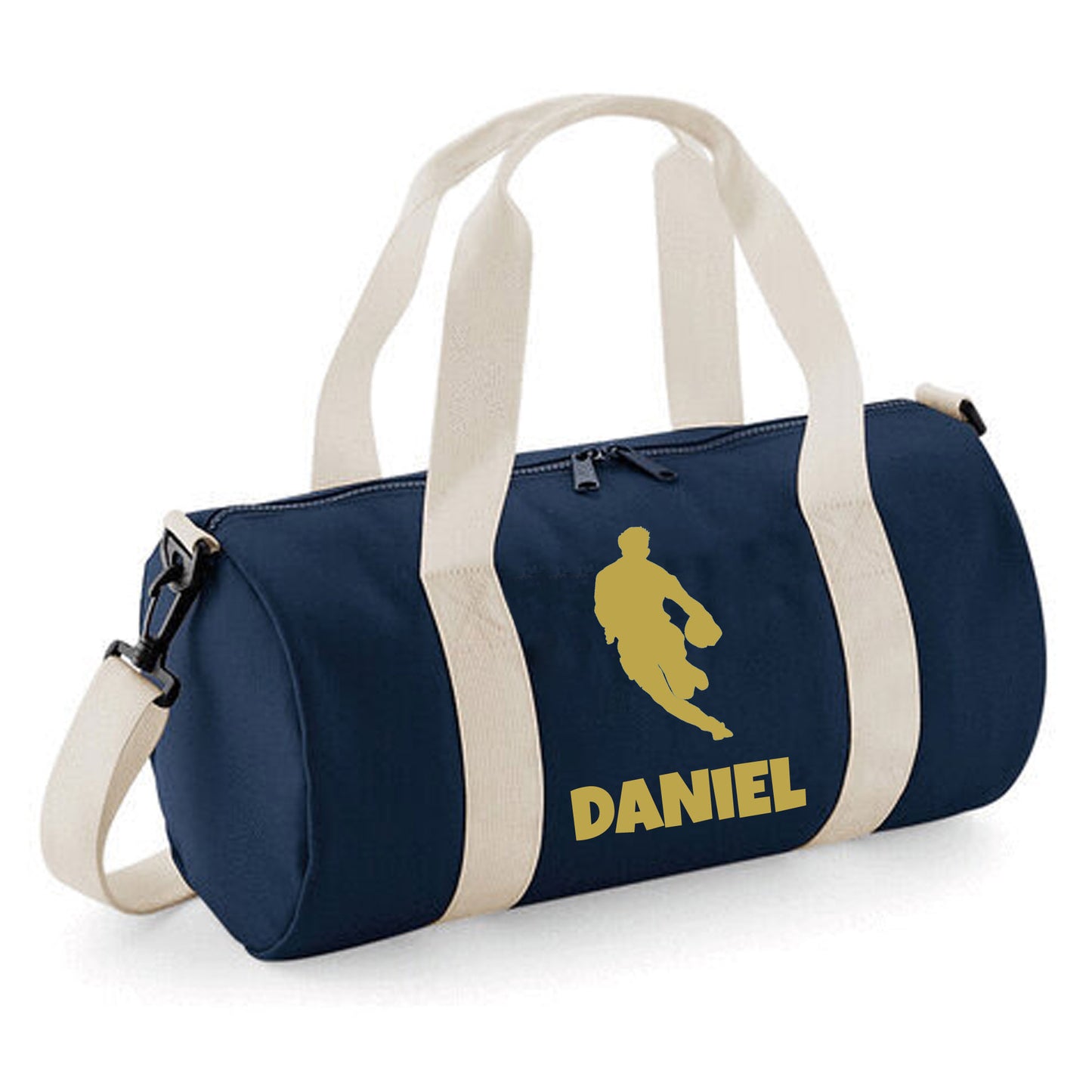 Personalised Rugby Player Barrel Bag 12L - With Logo and Name