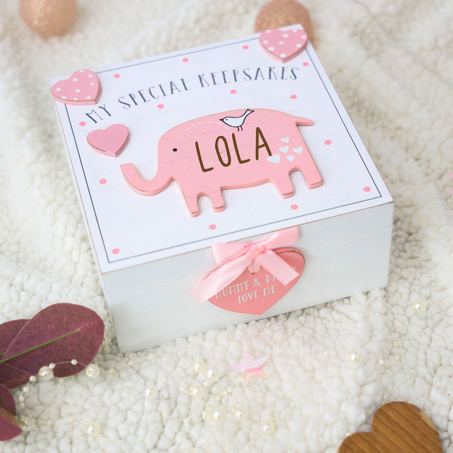 Pink Personalised Baby Keepsake Box  - Always Looking Good -   