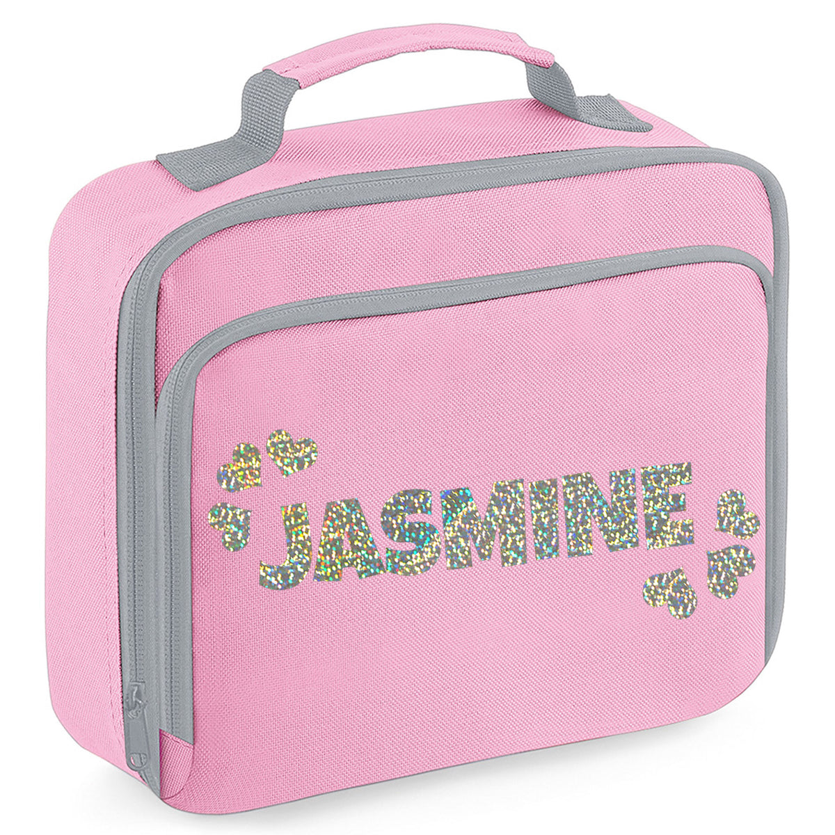 Personalised Lunch Bag with Name & Hearts Childs School Lunch Box - Always Looking Good - Pink