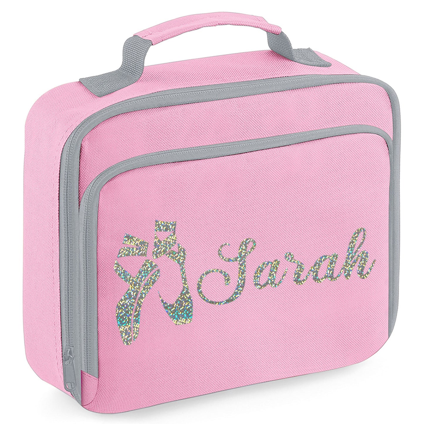 Personalised Lunch Bag with Ballet Design Childs School Lunch Box - Always Looking Good - Pink Ballet Shoes