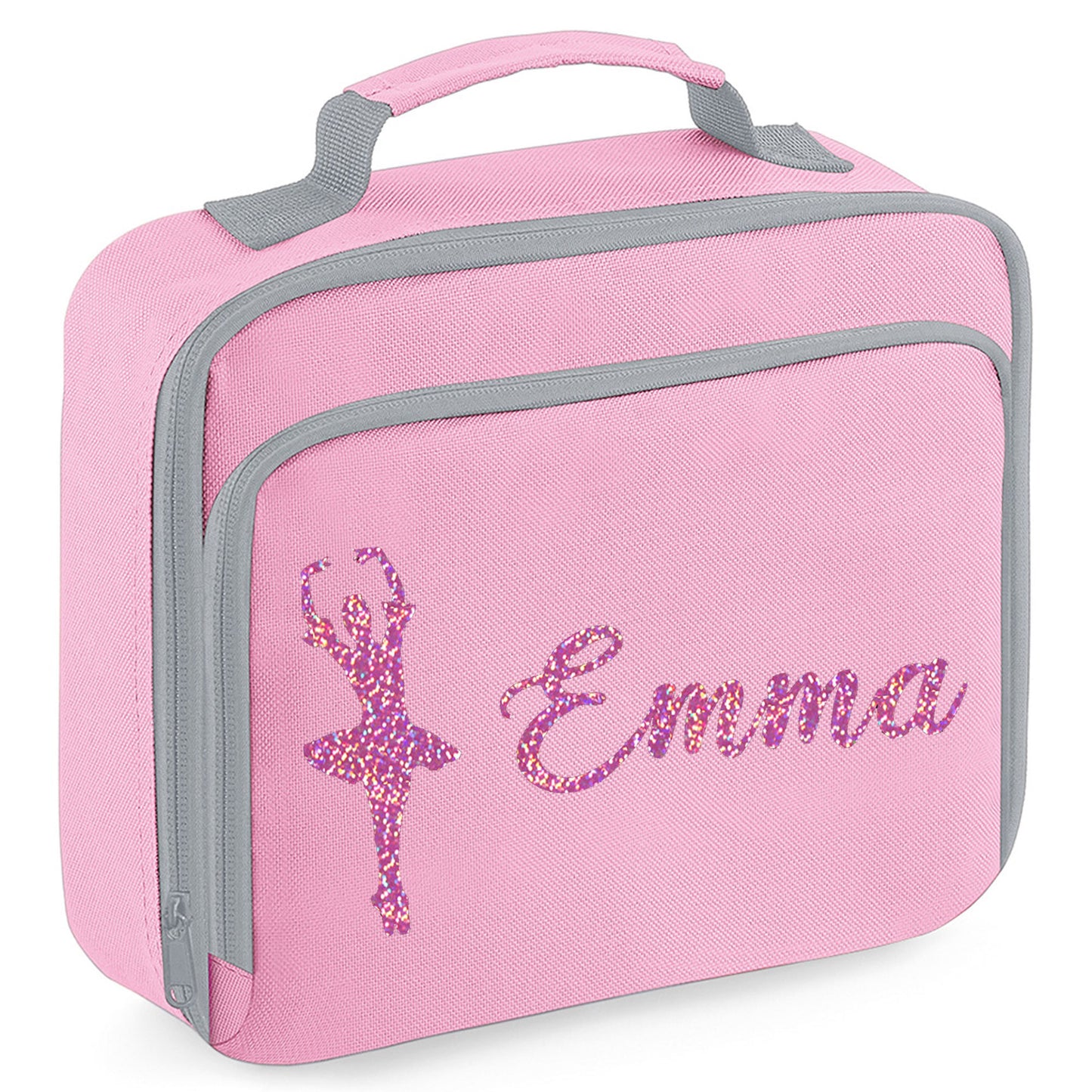 Personalised Lunch Bag with Ballet Design Childs School Lunch Box - Always Looking Good - Pink Ballerina