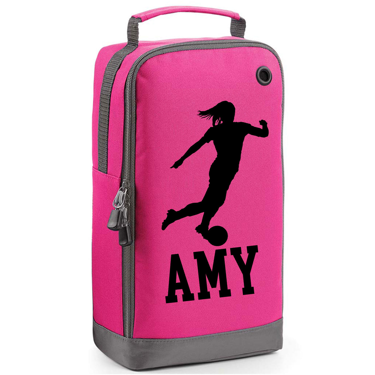 Football Boot Bag or Shoe Bag – Personalised with Name | Female Footballer Design