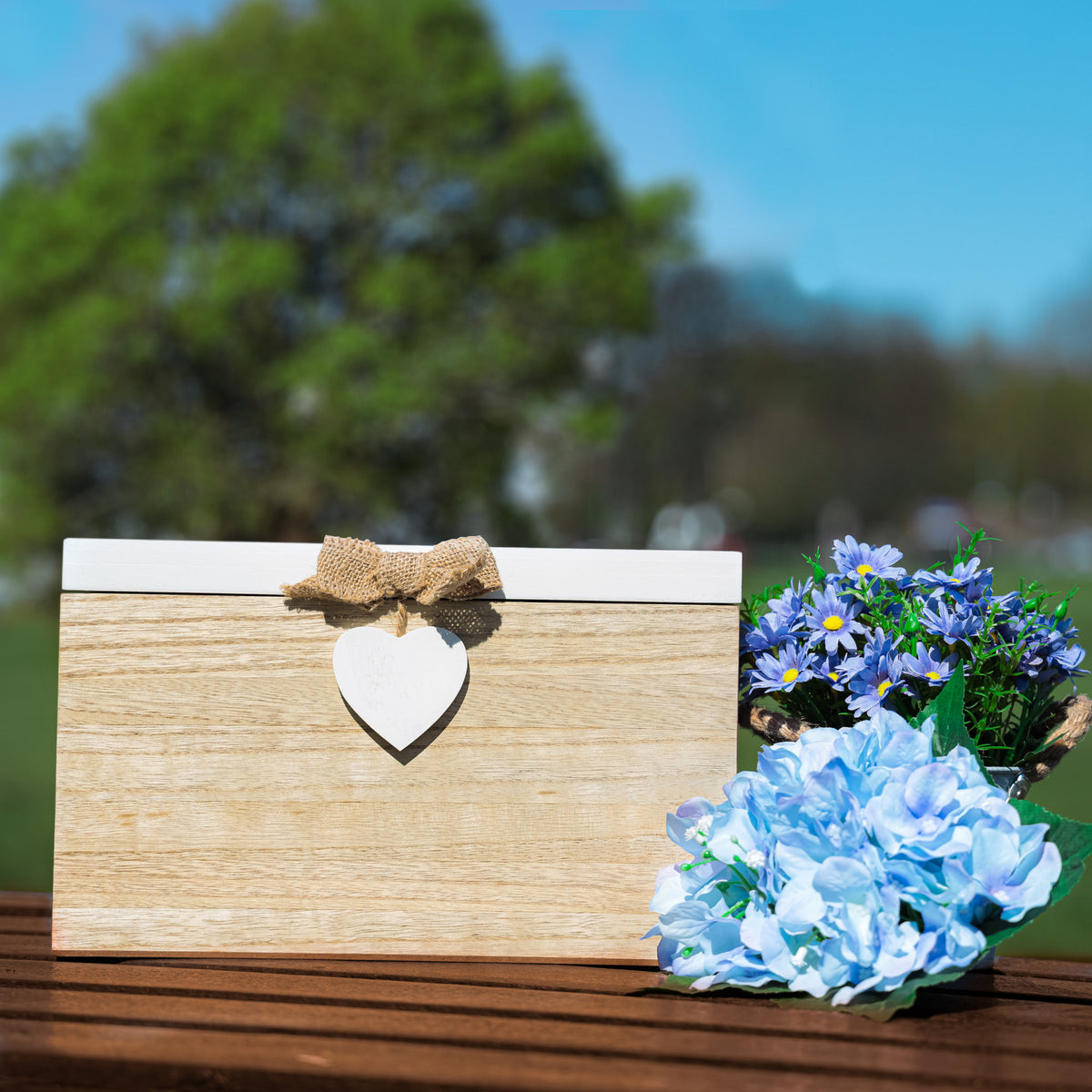 Blank Wedding or Party Card White & Wooden Memory PostBox Craft Create your Own - Always Looking Good -