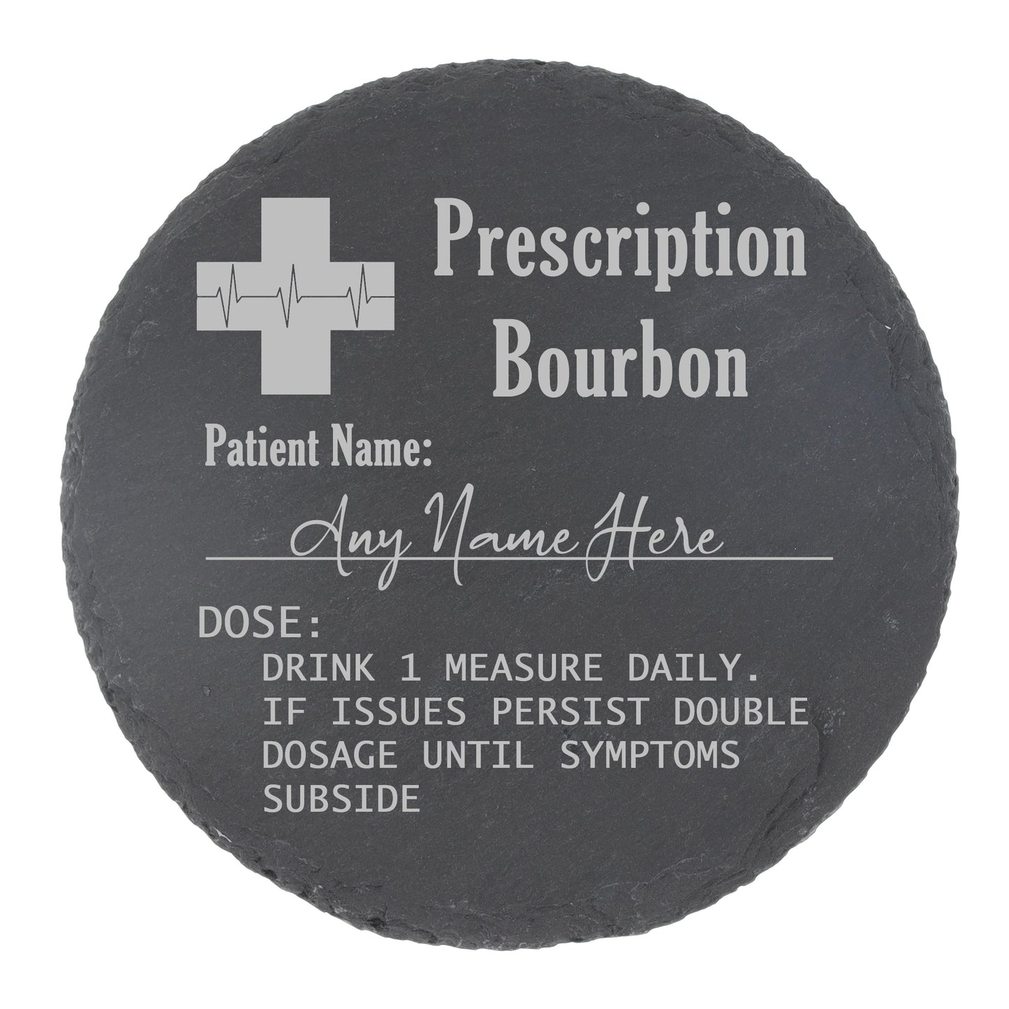 Bourbon Lover Gift - Personalised Prescription Glass & Coaster