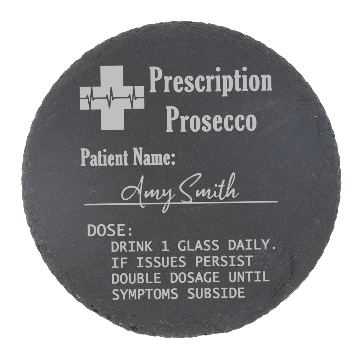 Personalised Prescription Prosecco Glass – Engraved Name