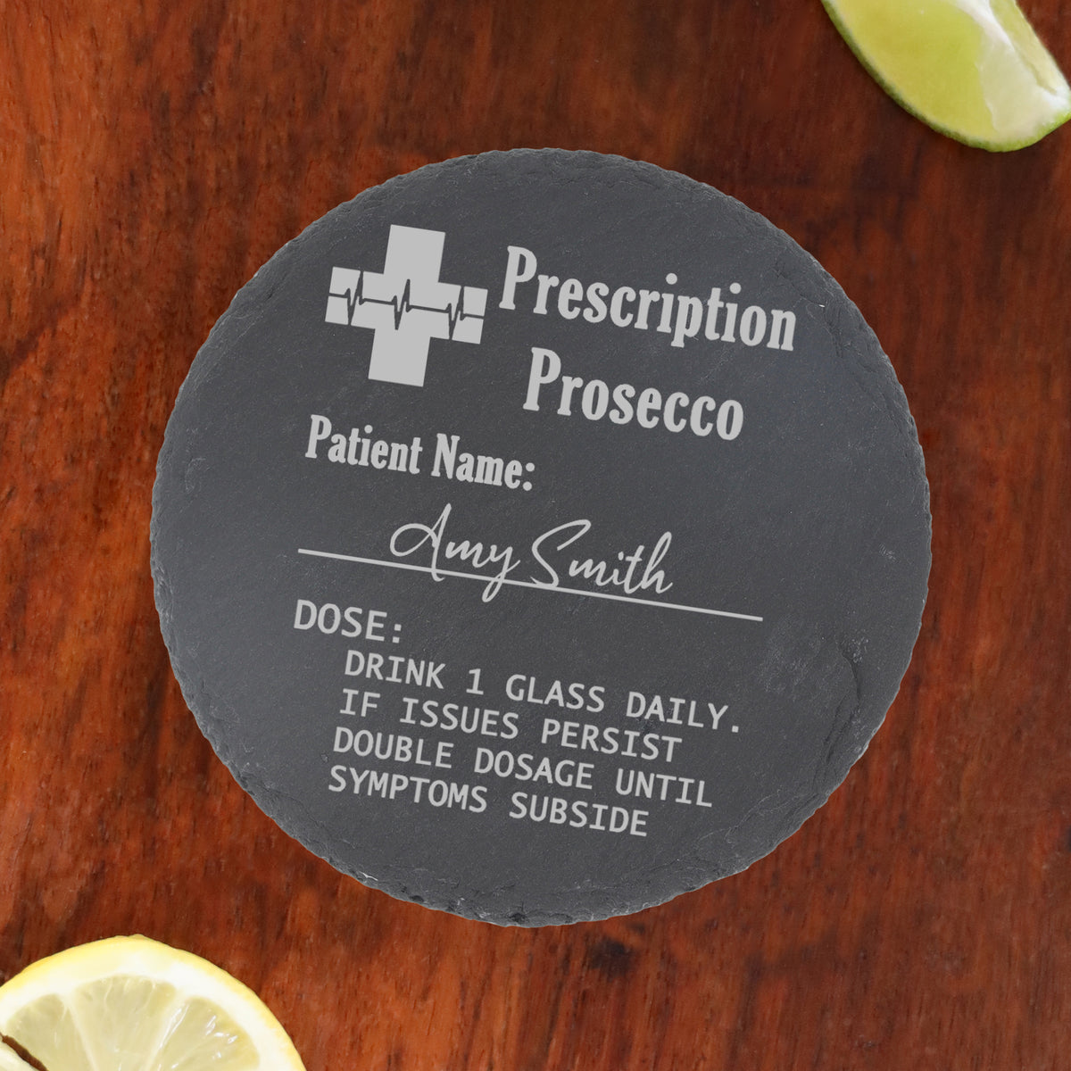 Personalised Prescription Prosecco Glass – Engraved Name