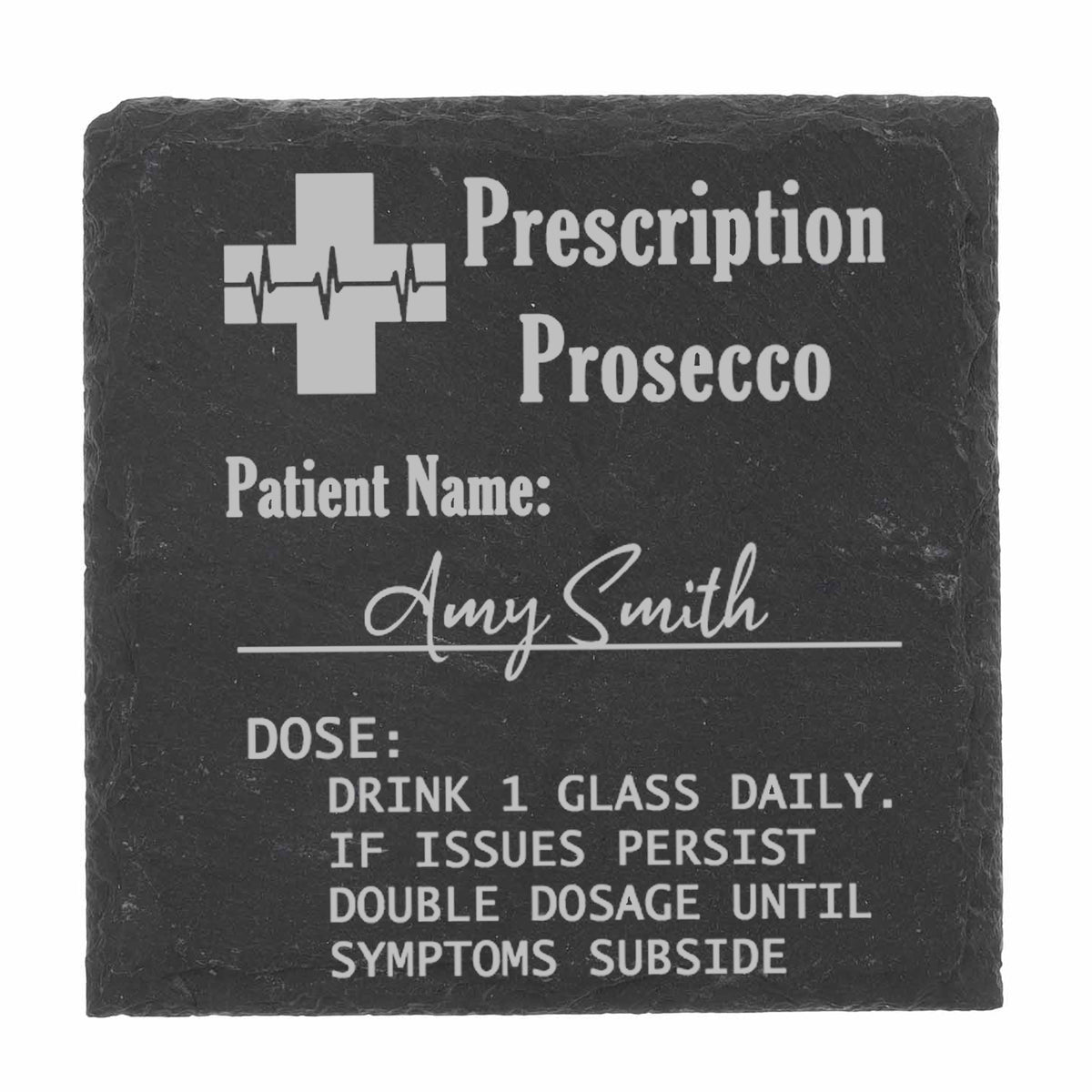 Personalised Prescription Prosecco Glass – Engraved Name