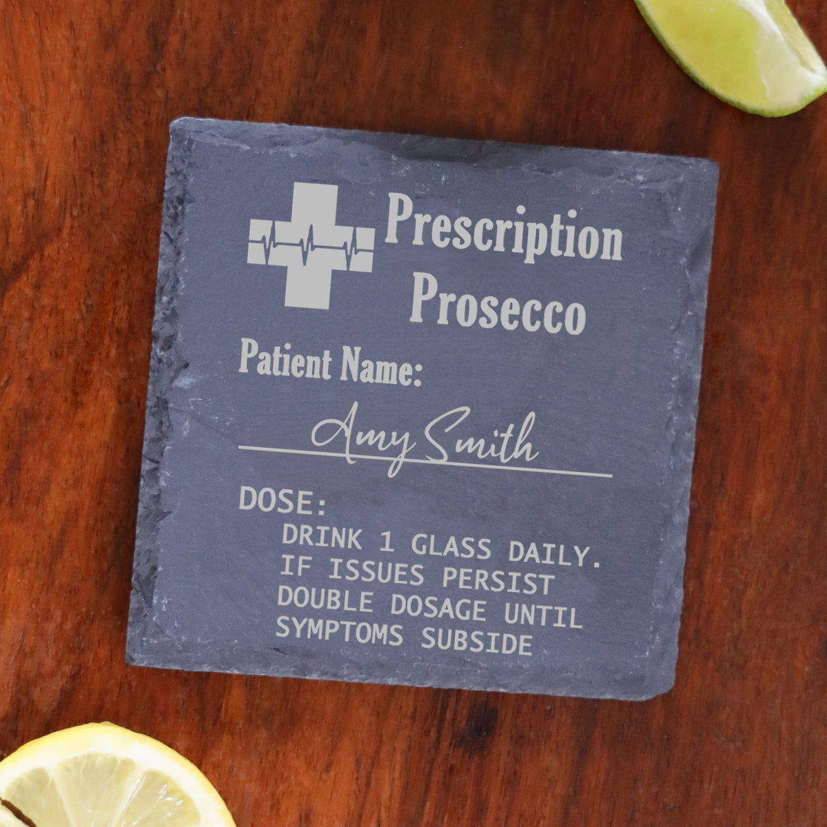 Personalised Prescription Prosecco Glass – Engraved Name