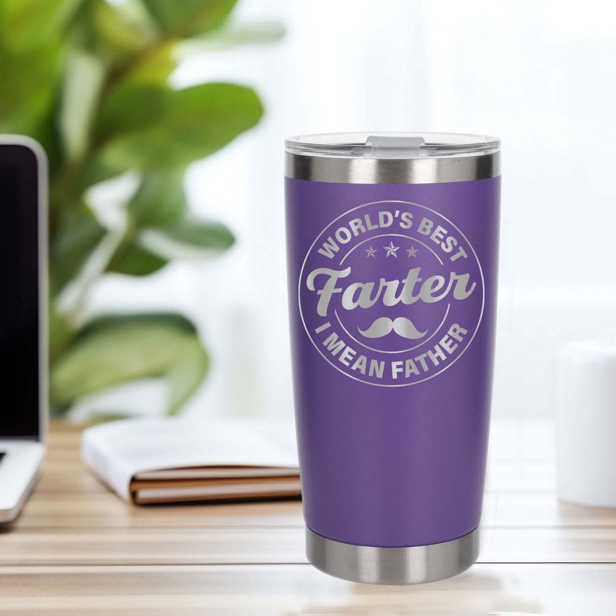 Best Farter I Mean Father Engraved Travel Mug for Dad