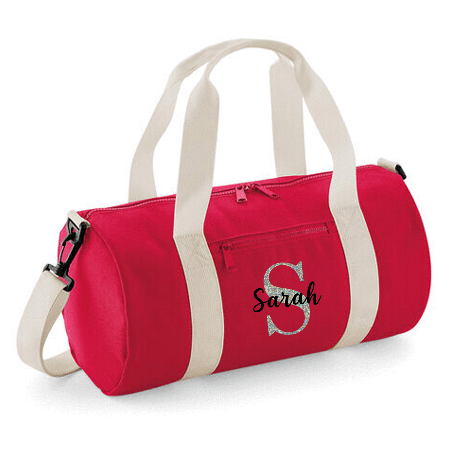 Personalised Name & Initial Design Barrel Bag Ideal School Bag