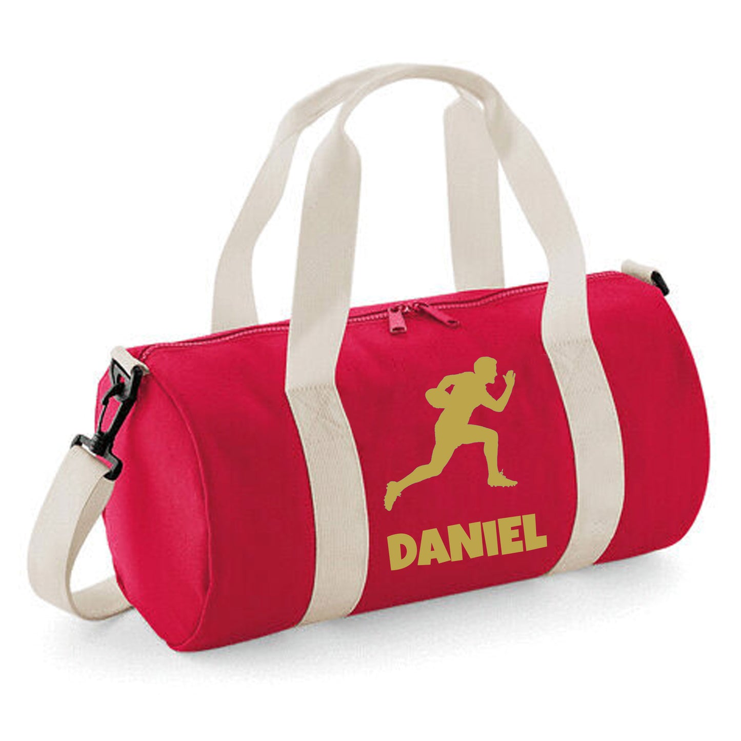 Personalised Rugby Side On Player Barrel Sports Bag with Name