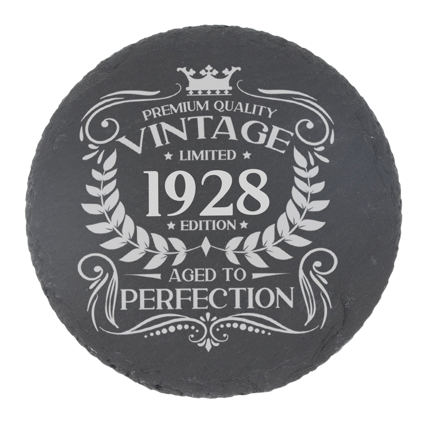 Personalised Vintage 1928 Mug and/or Coaster - Always Looking Good - Round Coaster On Its Own
